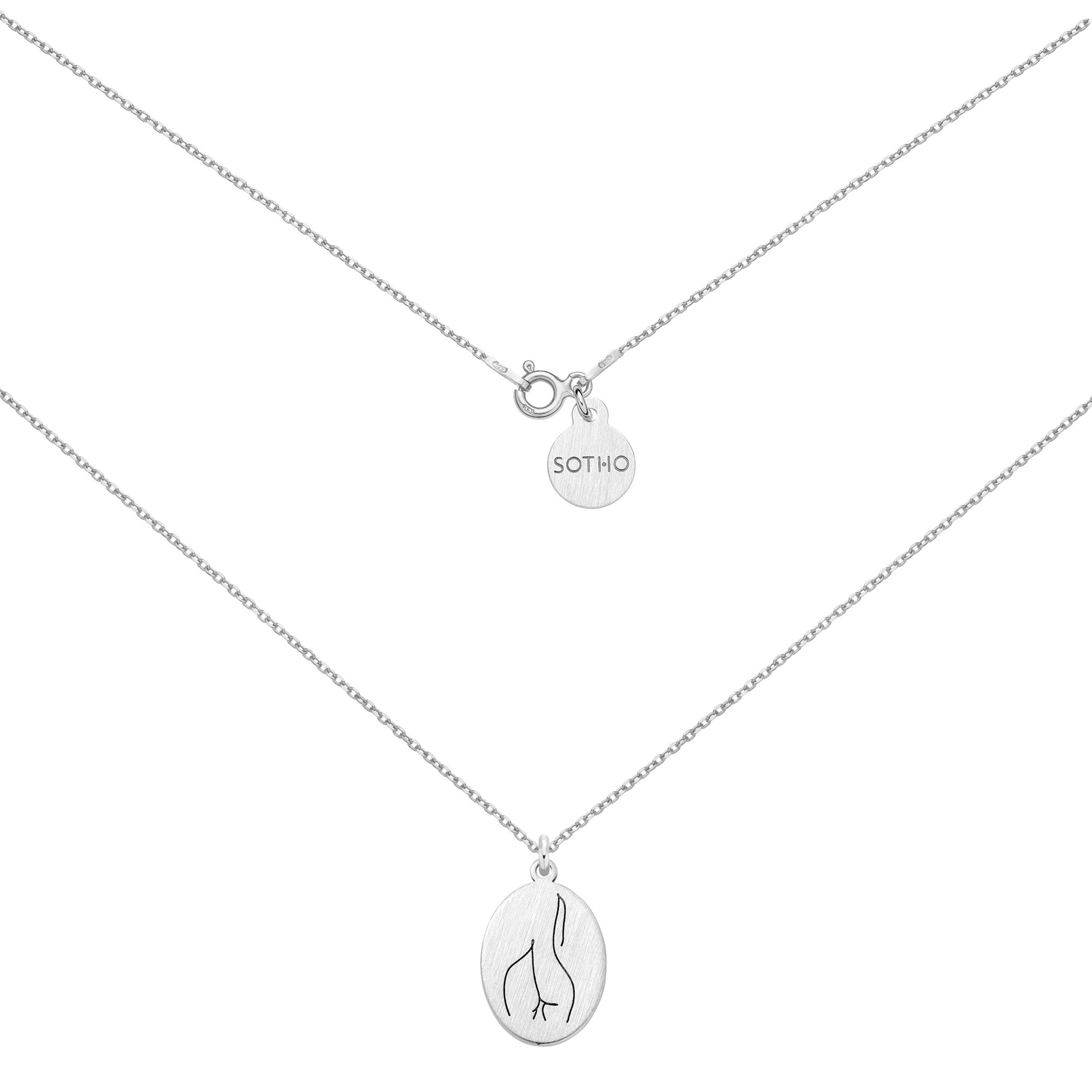 Srebrny medalion Body N°7 : Długość - 50 cm