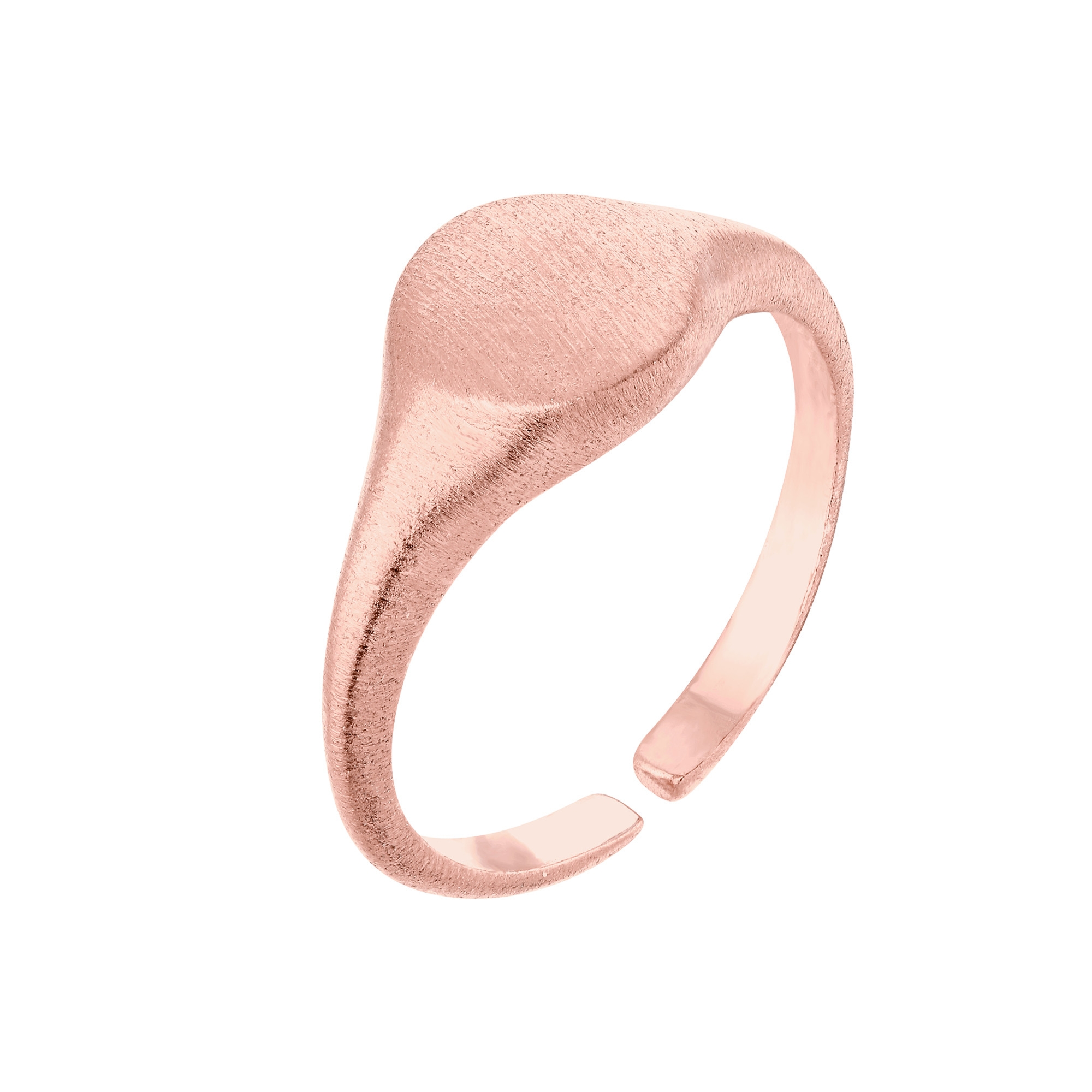 Matowy mały sygnet z różowego złota