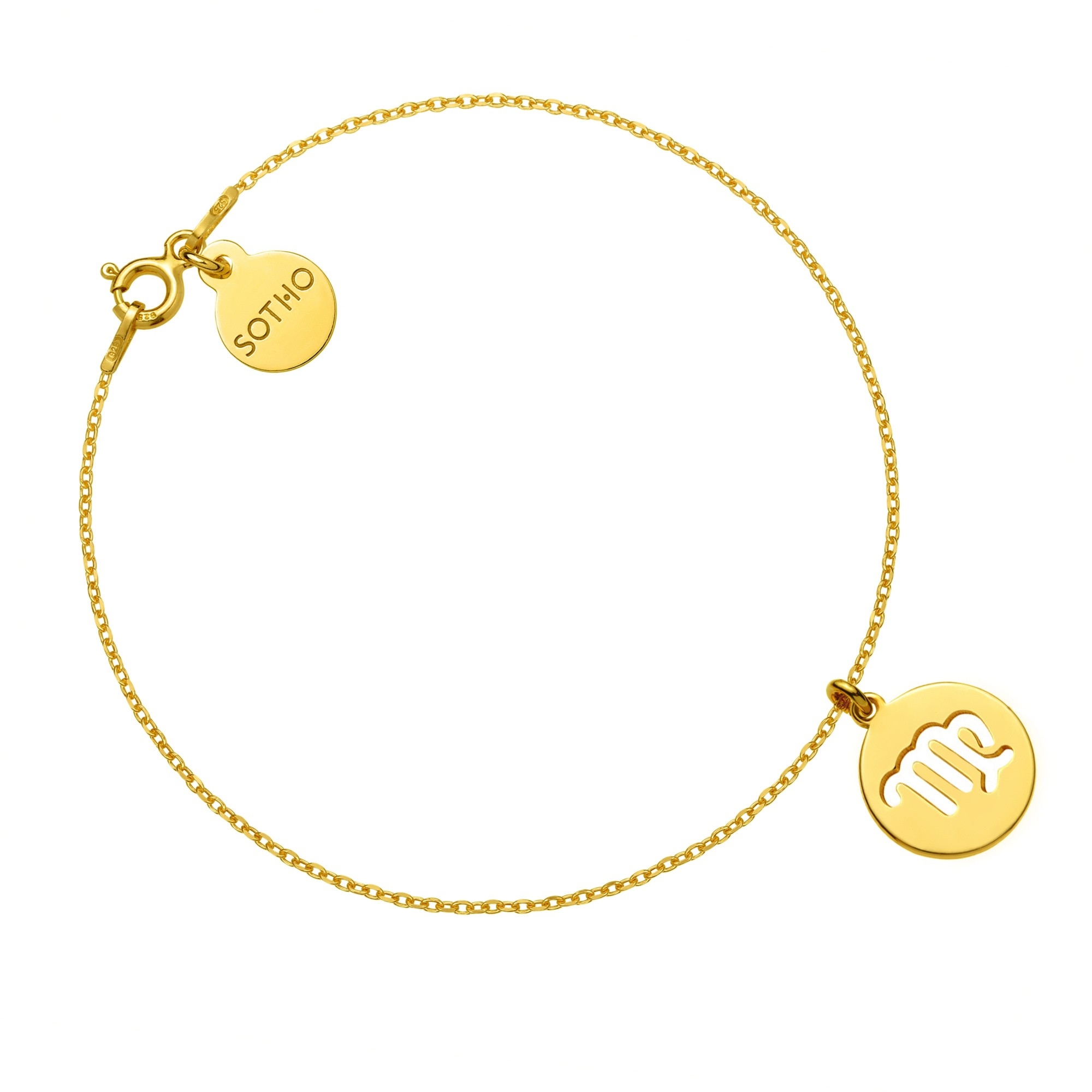 Złota bransoletka z zodiakiem Panny