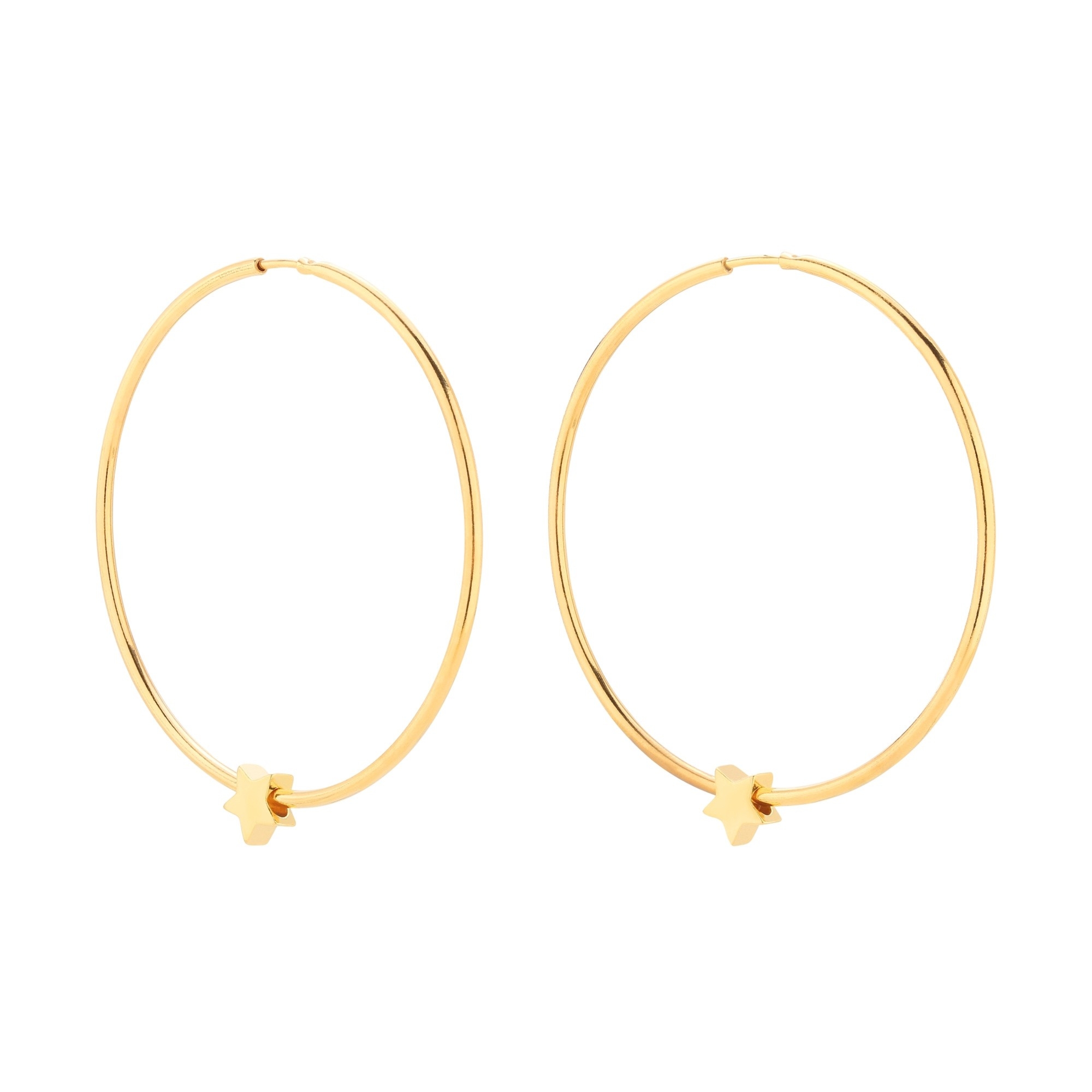 Duże złote kolczyki z gwiazdkami