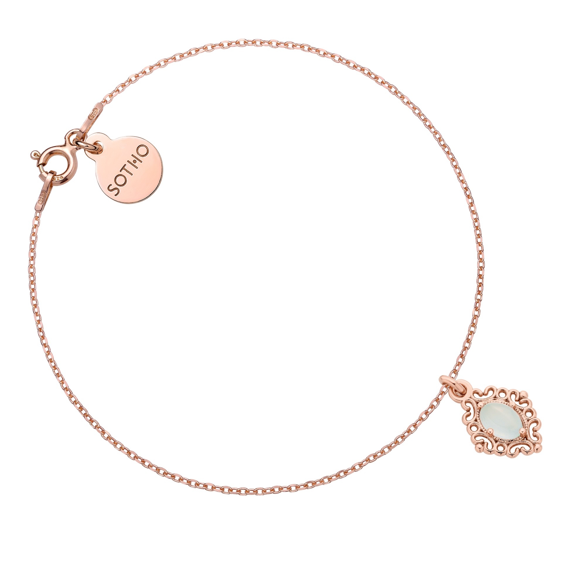 Bransoletka z różowego złota z agatem