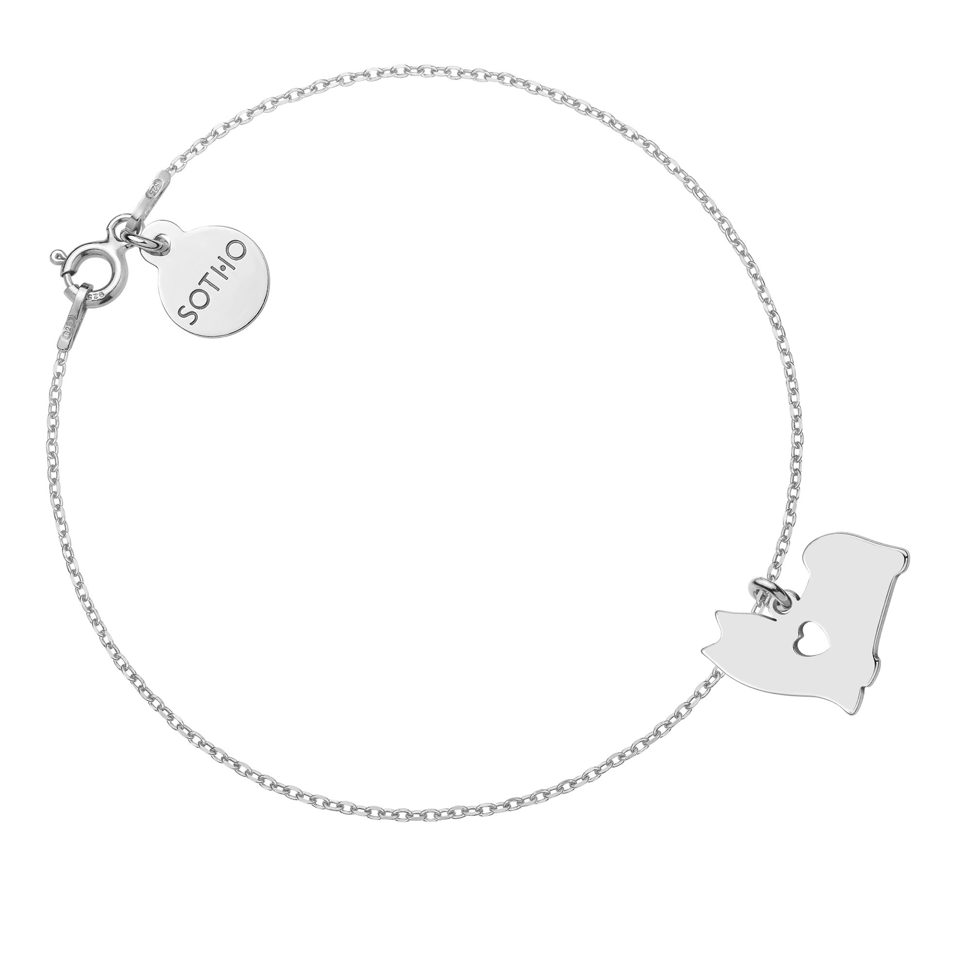 Srebrna bransoletka z psem rasy shih tzu