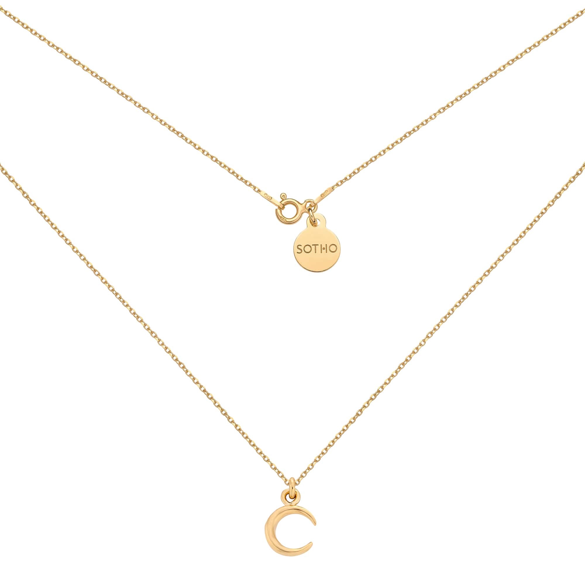 Złoty naszyjnik z księżycem : Długość - 50 cm