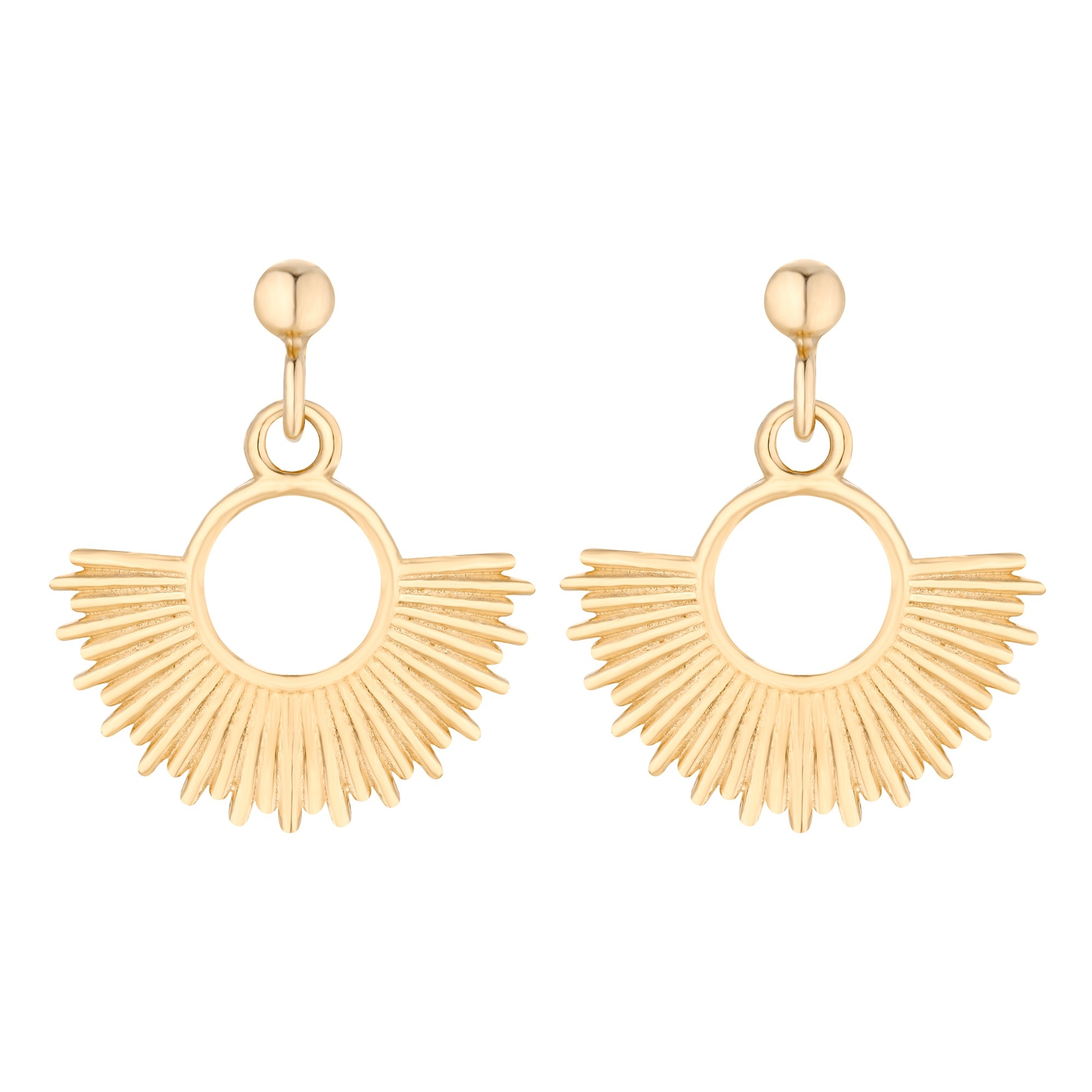 Złote kolczyki ze słońcami