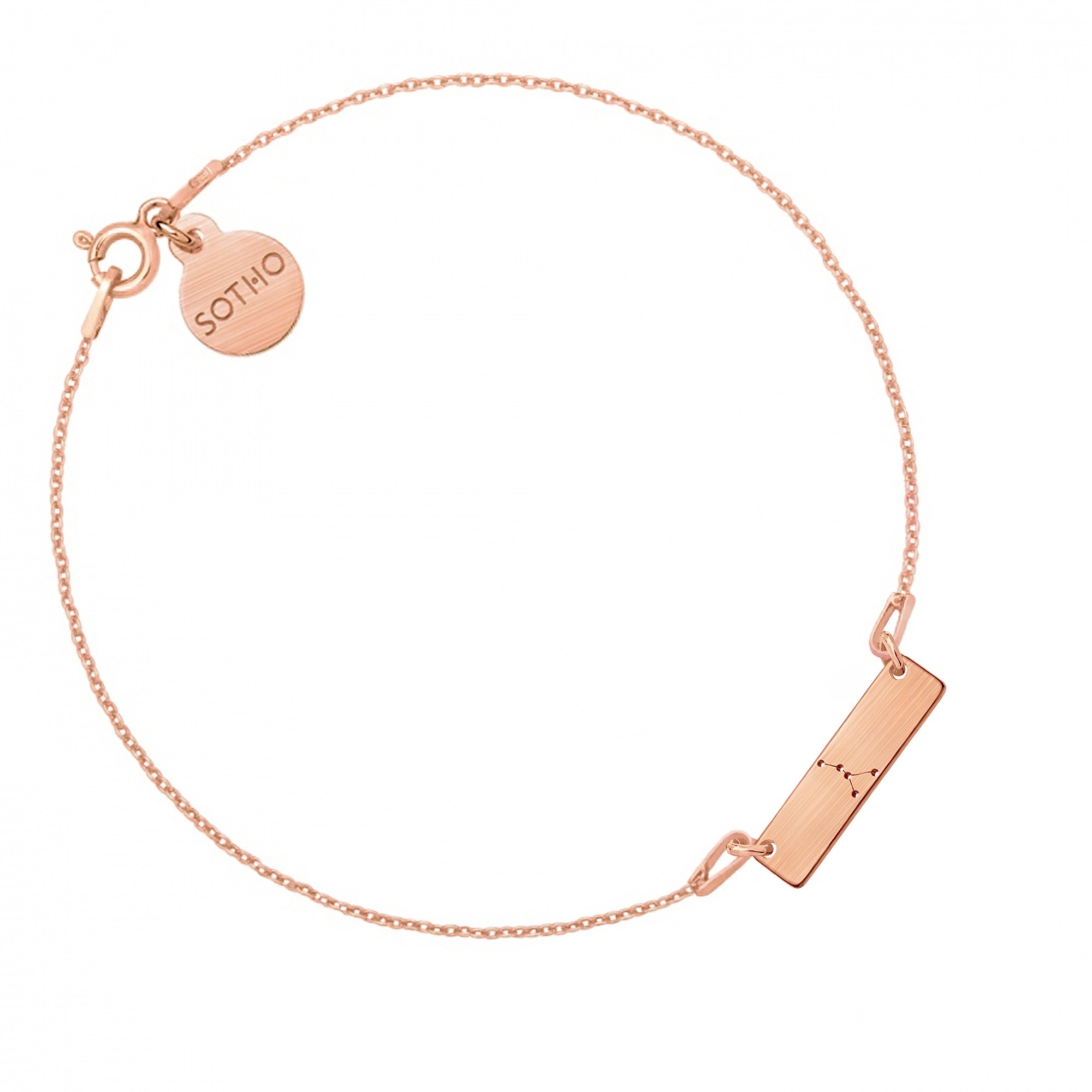 Bransoletka z matowego różowego złota z konstelacją Raka