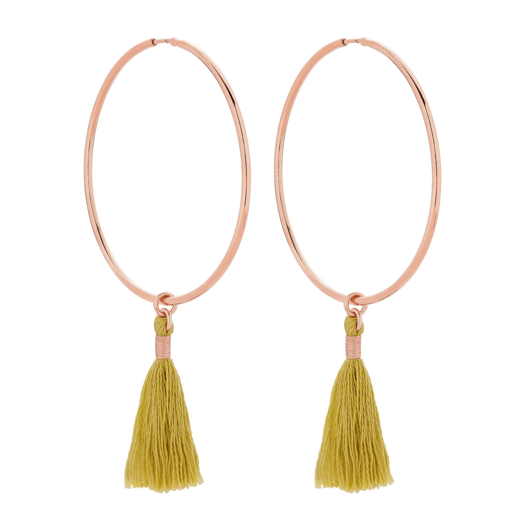 Duże kolczyki z różowego złota chwostami