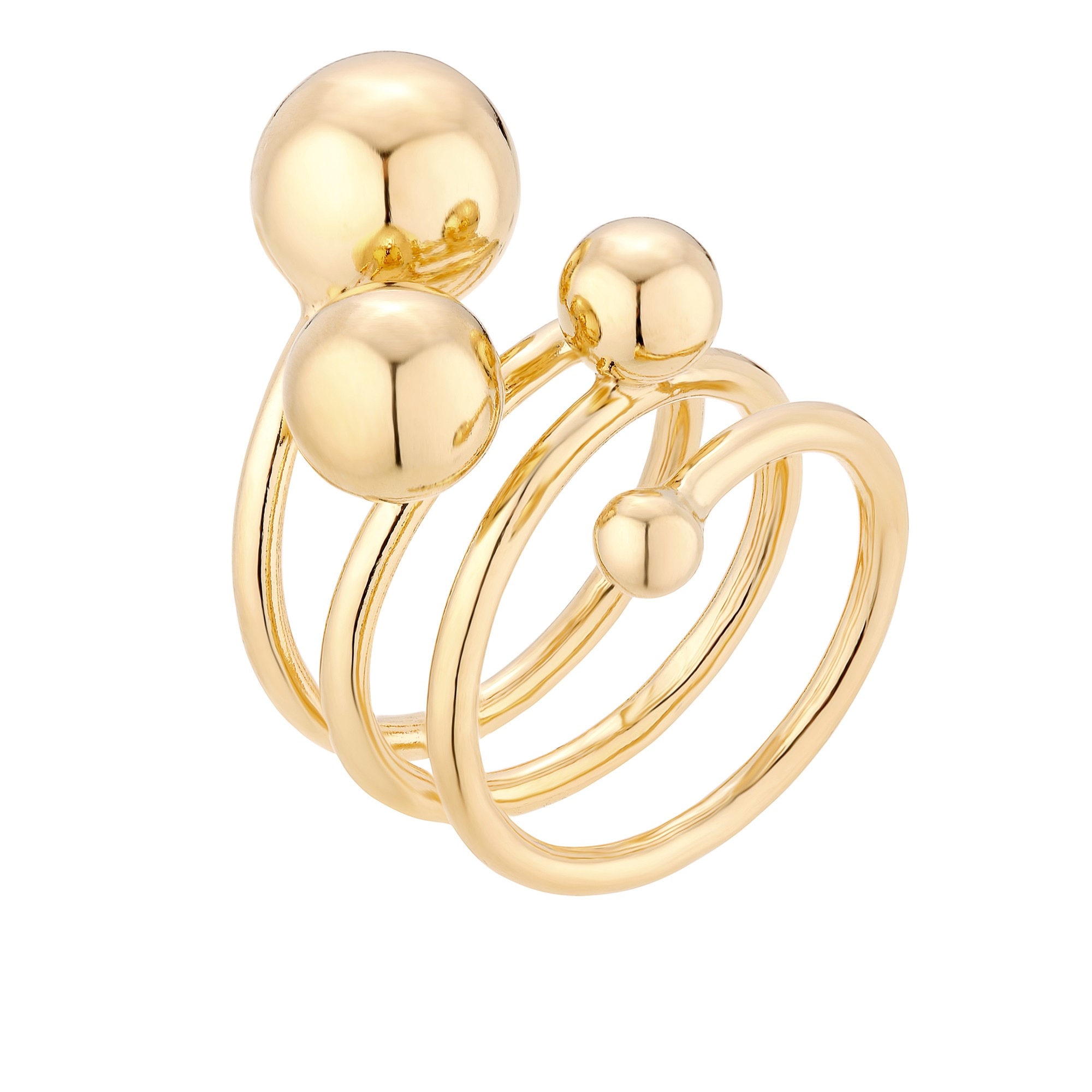 Złoty masywny pierścionek z kulkami : pierścionki - 22