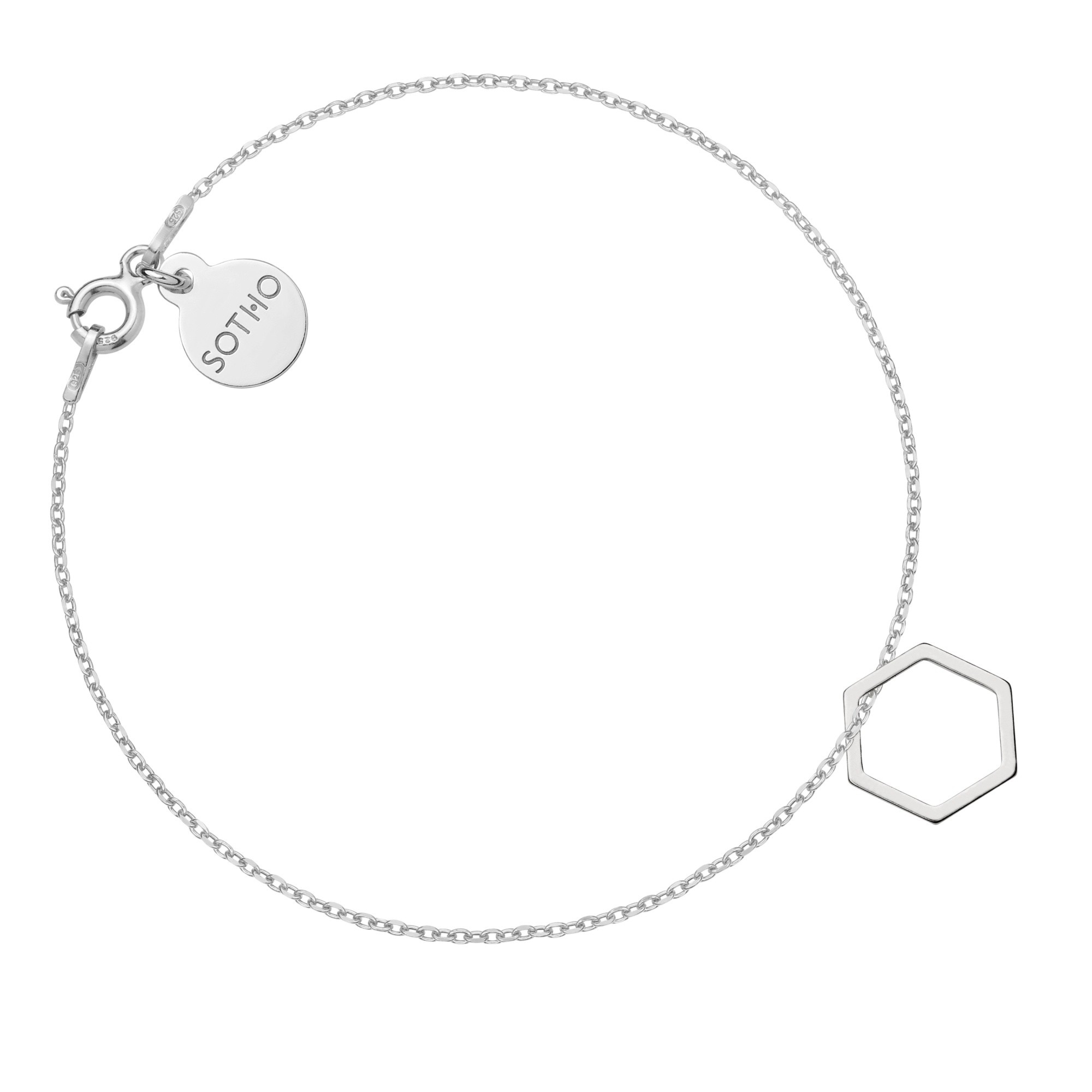 Srebrna bransoletka z sześciokątem