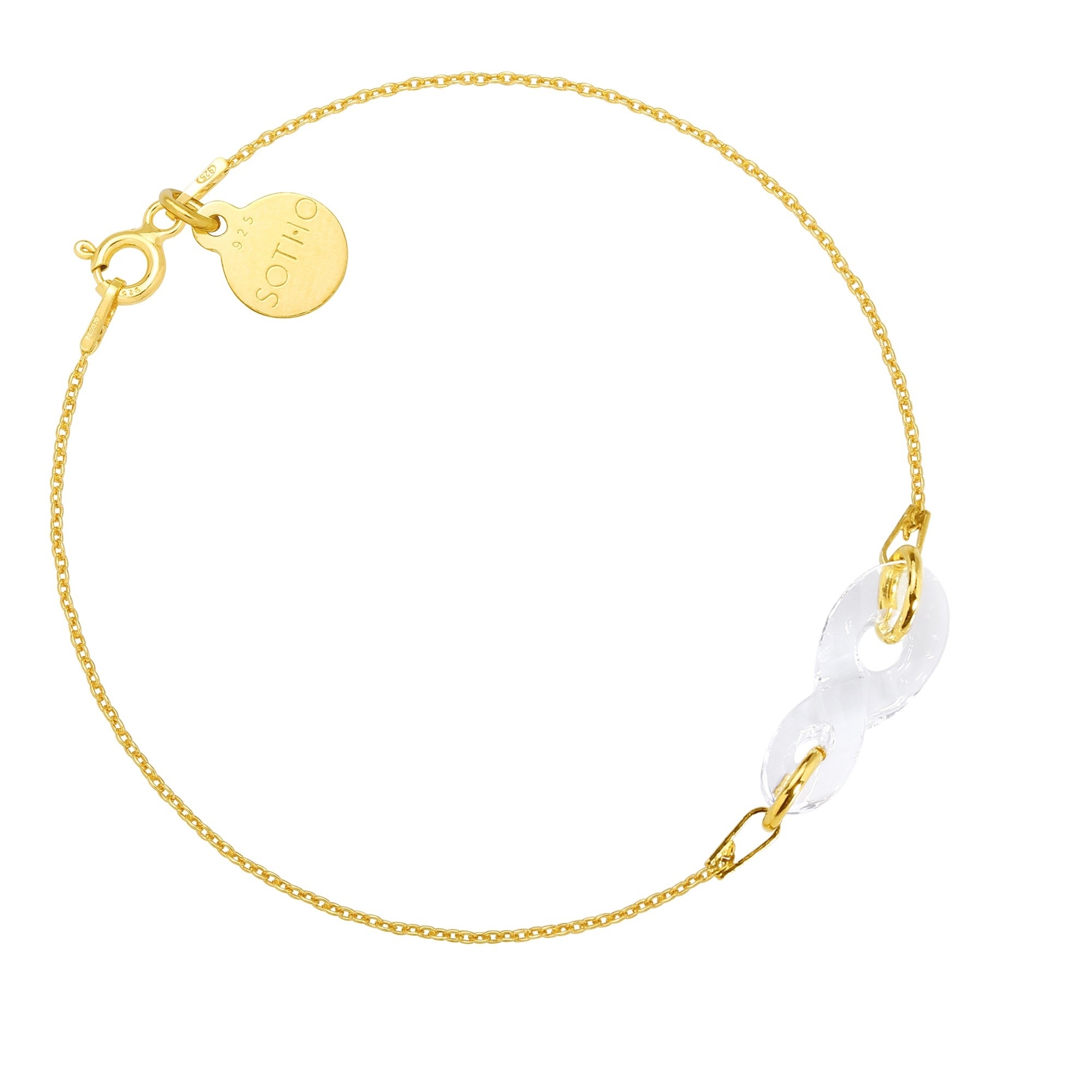 Złota bransoletka zdobiona kryształową nieskończonością SWAROVSKI® CRYSTAL