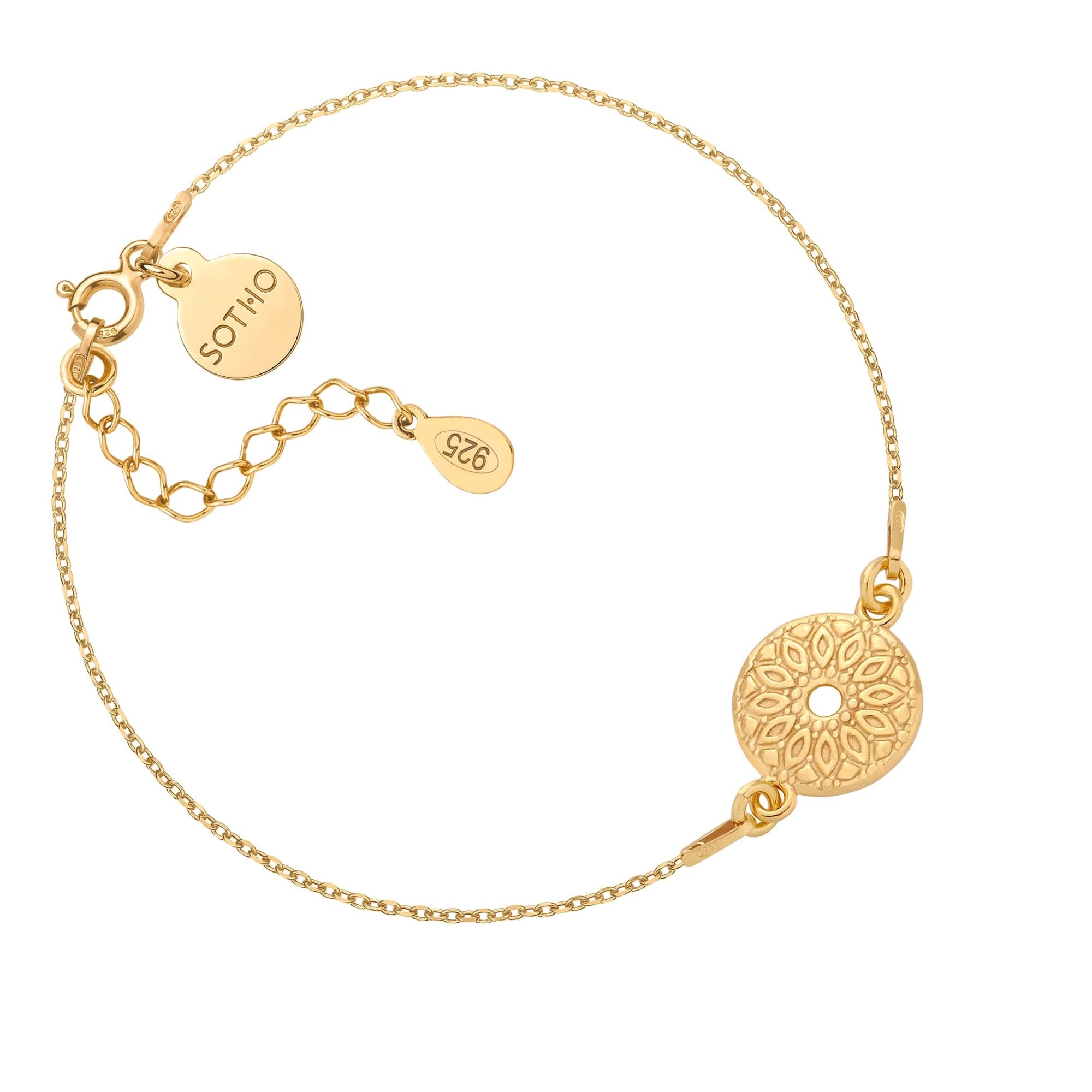 Złota bransoletka z medalionem