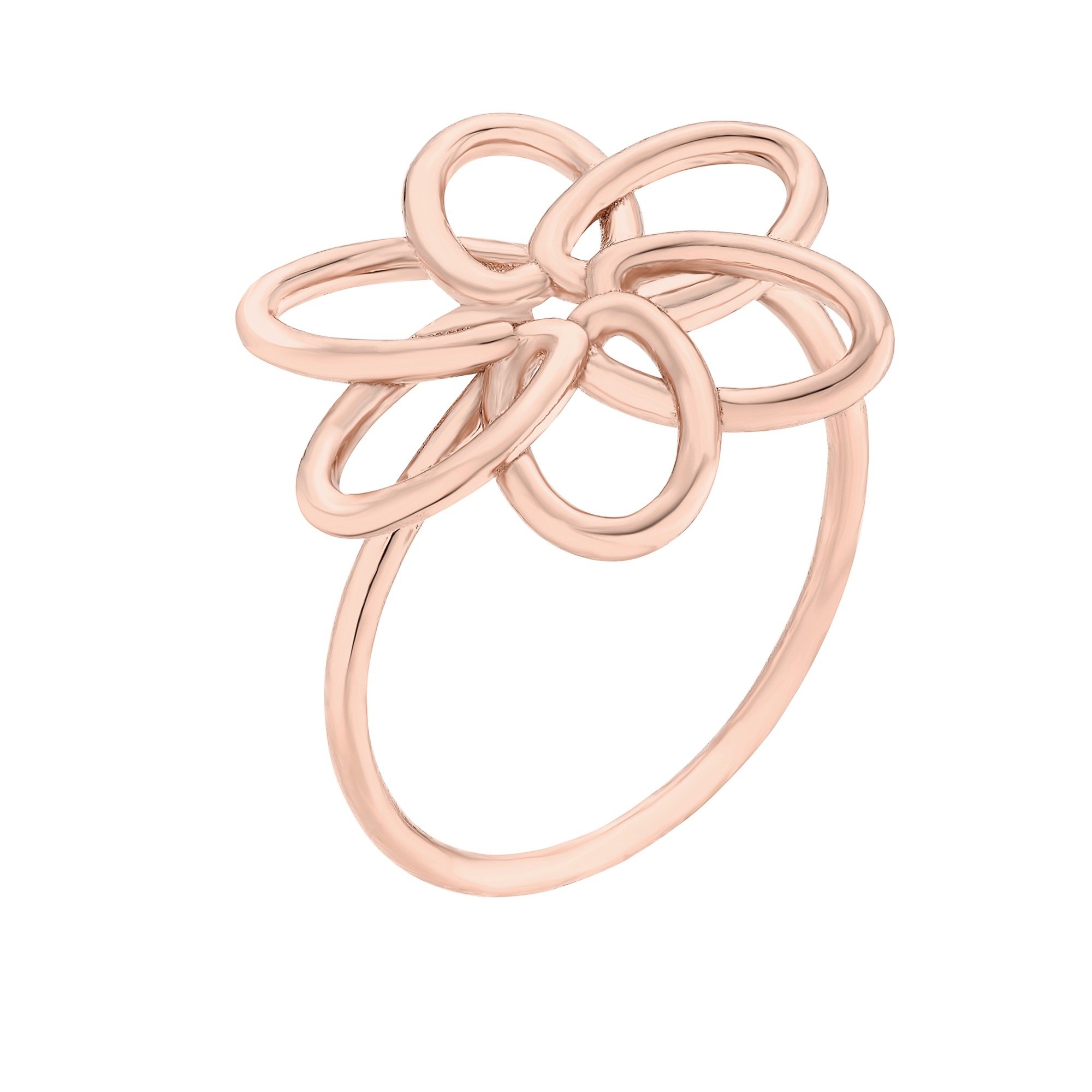 Pierścionek z kwiatkiem z różowego złota