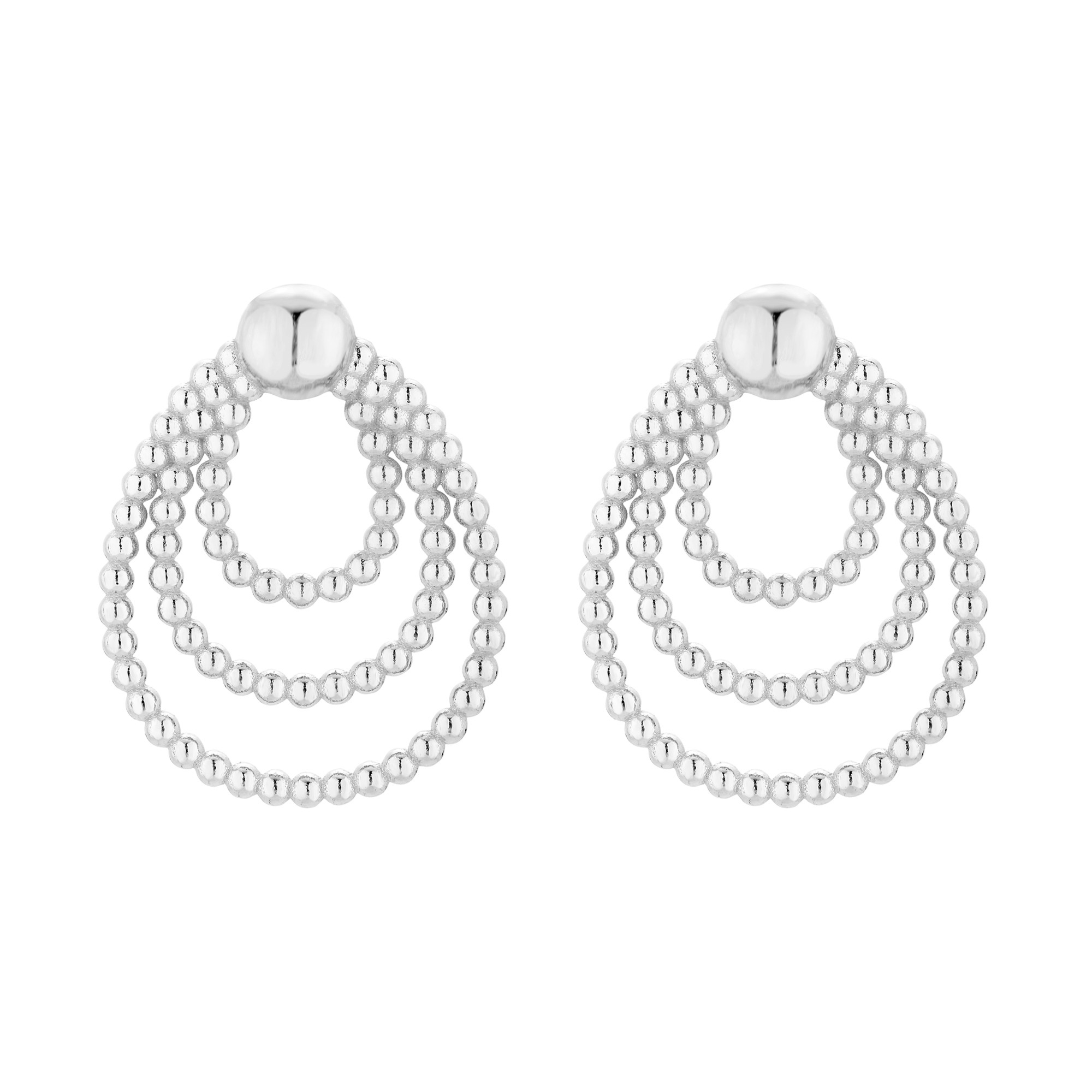 Srebrne potrójne kolczyki