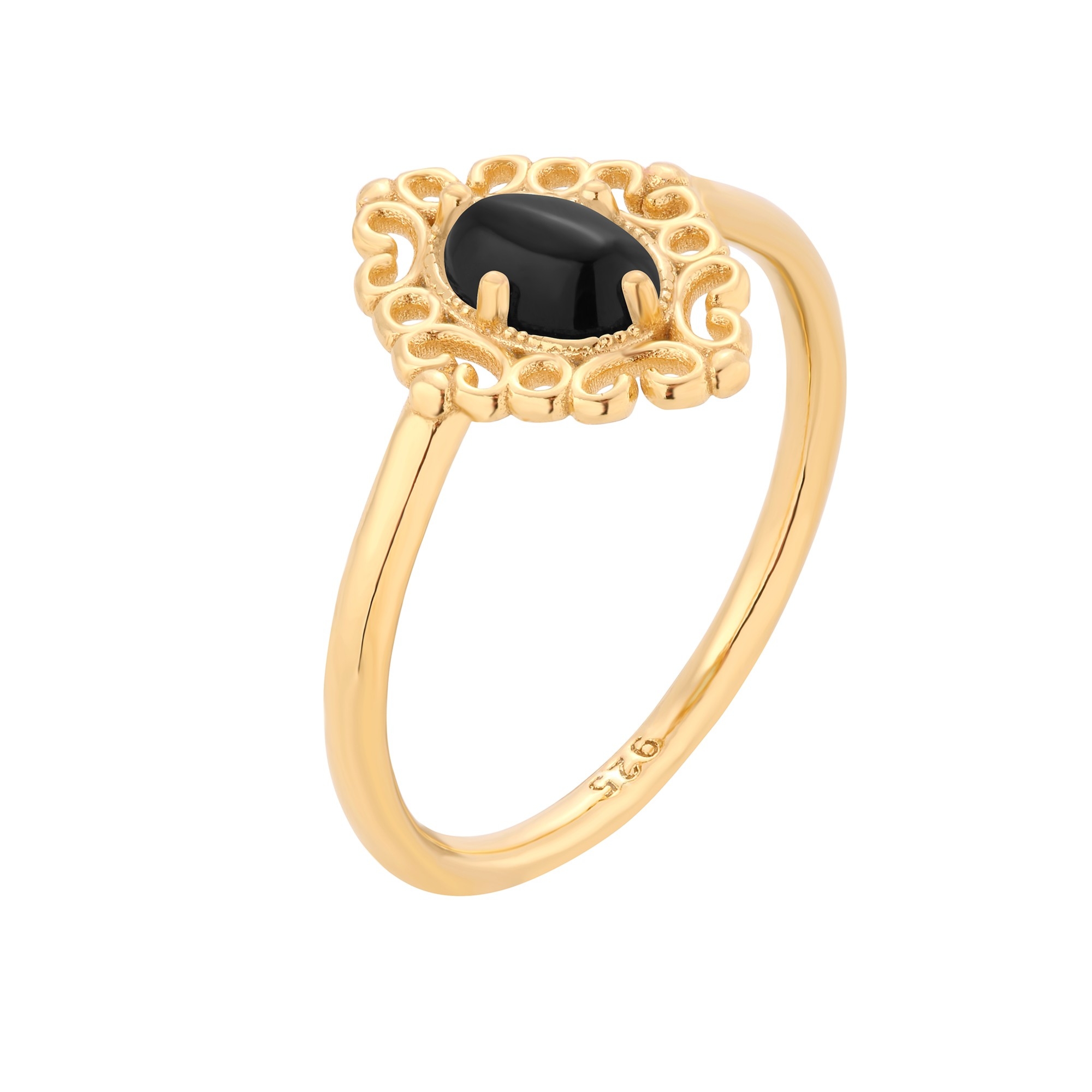 Złoty pierścionek z onyksem : pierścionki - 17