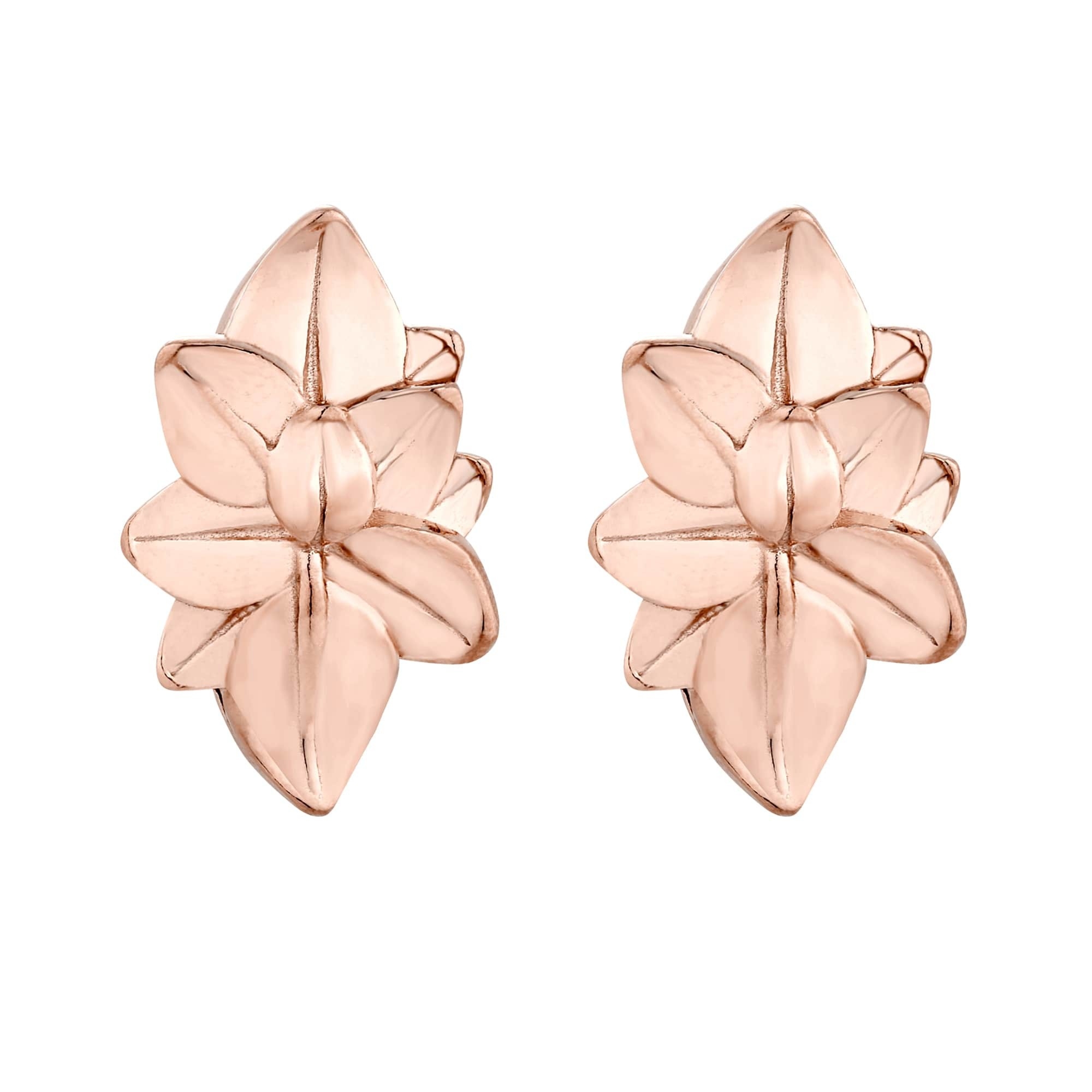 Kolczyki duże kwiaty z różowego złota