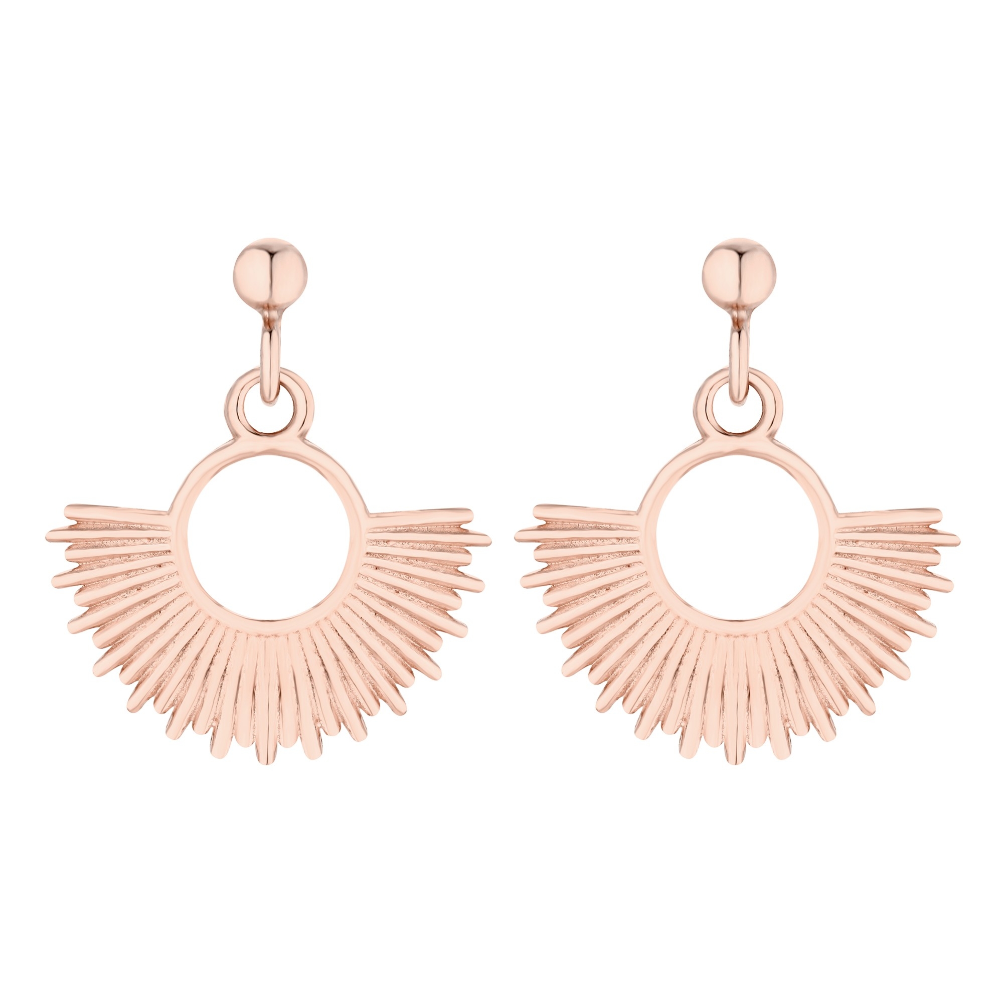 Kolczyki ze słońcami z różowego złota