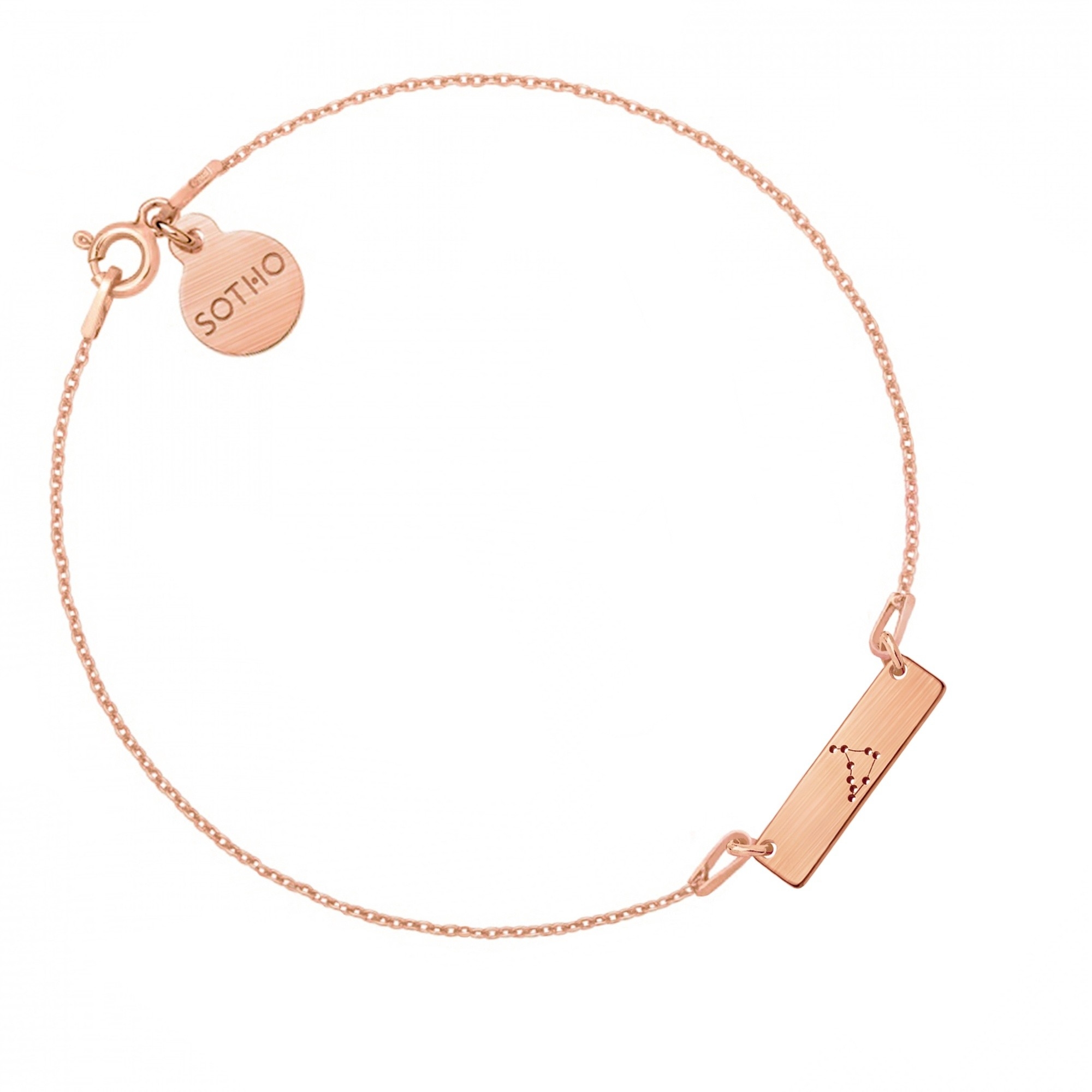 Bransoletka z matowego różowego złota z konstelacją Koziorożca