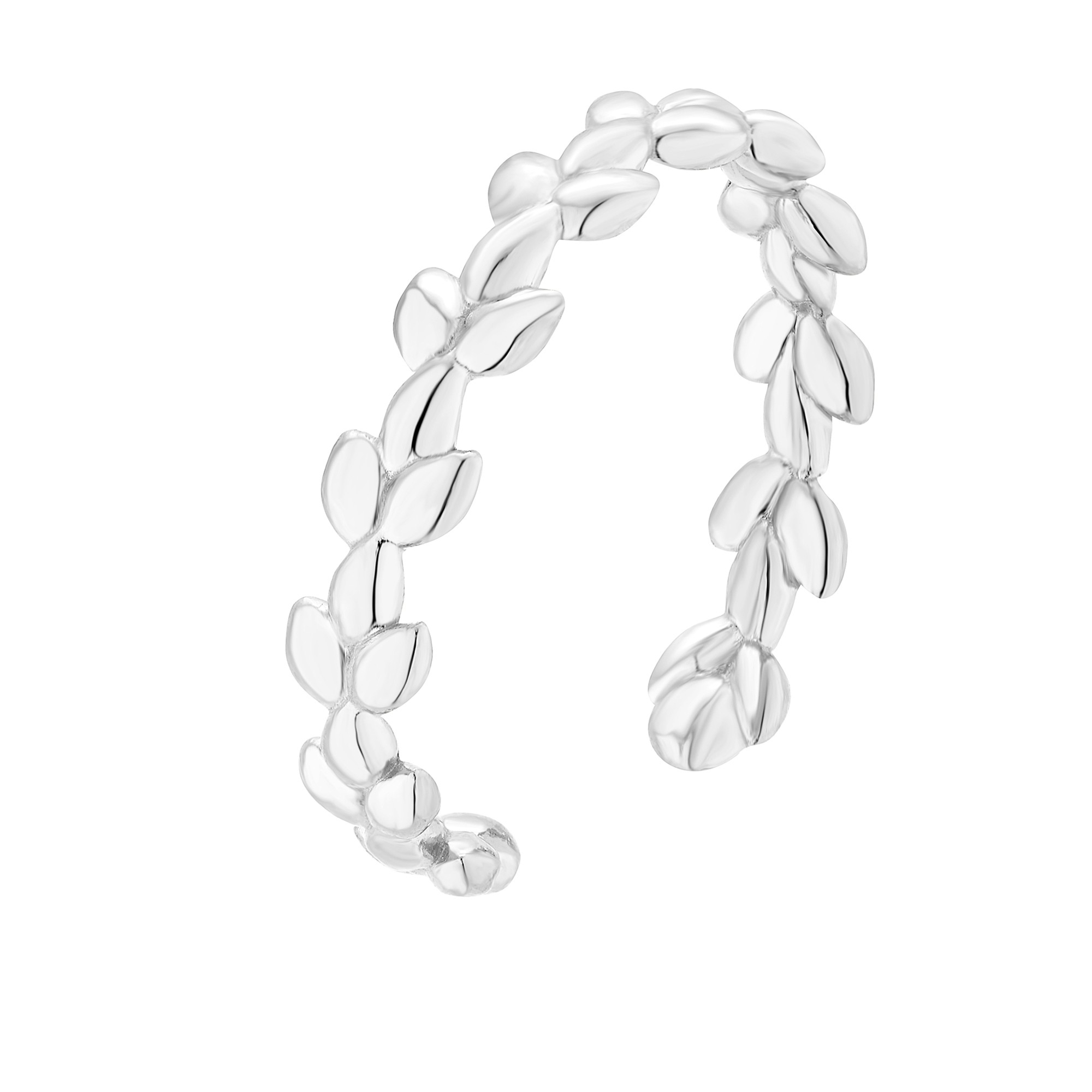 Srebrna obrączka z listeczkami