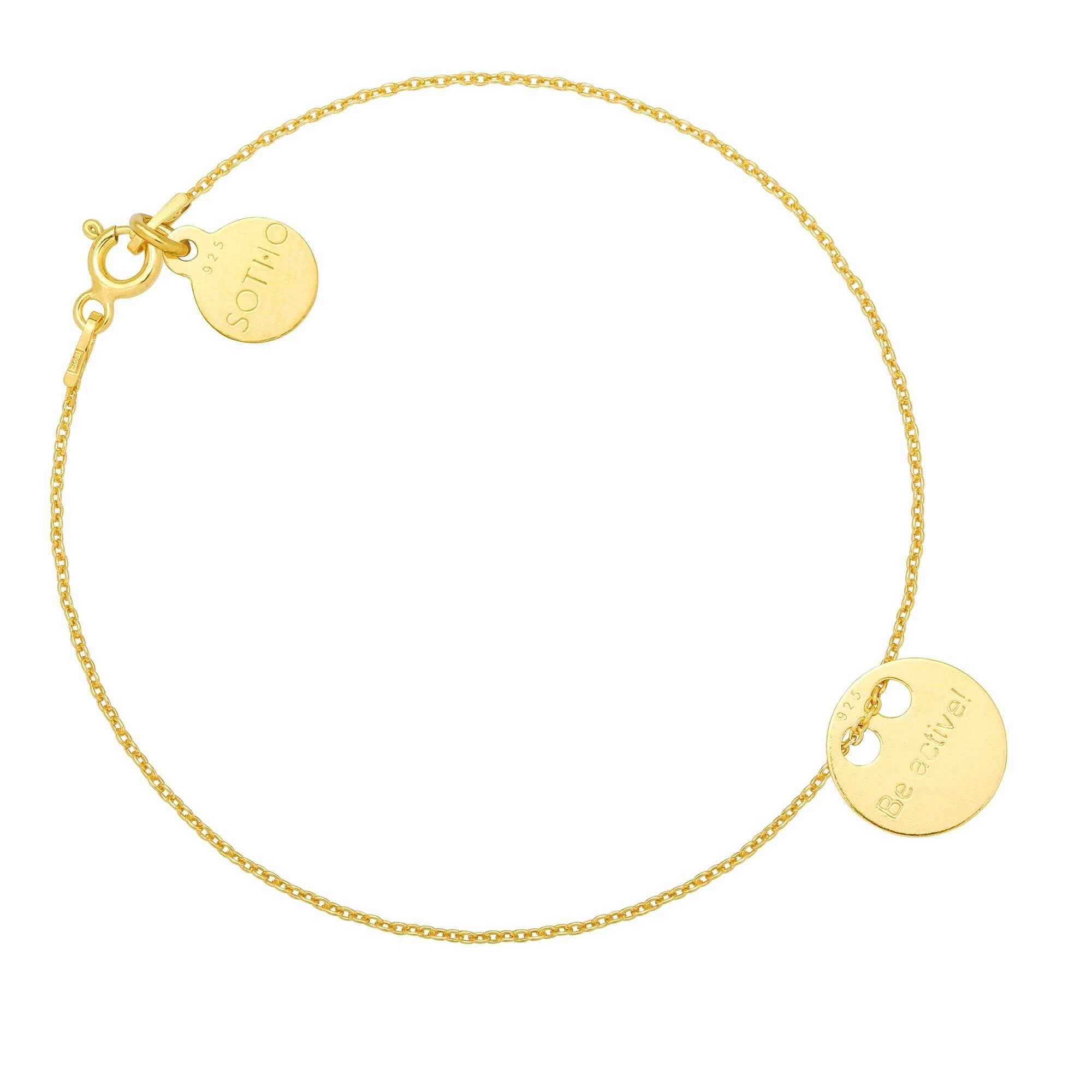 Złota bransoletka z pełną karmą Be active!