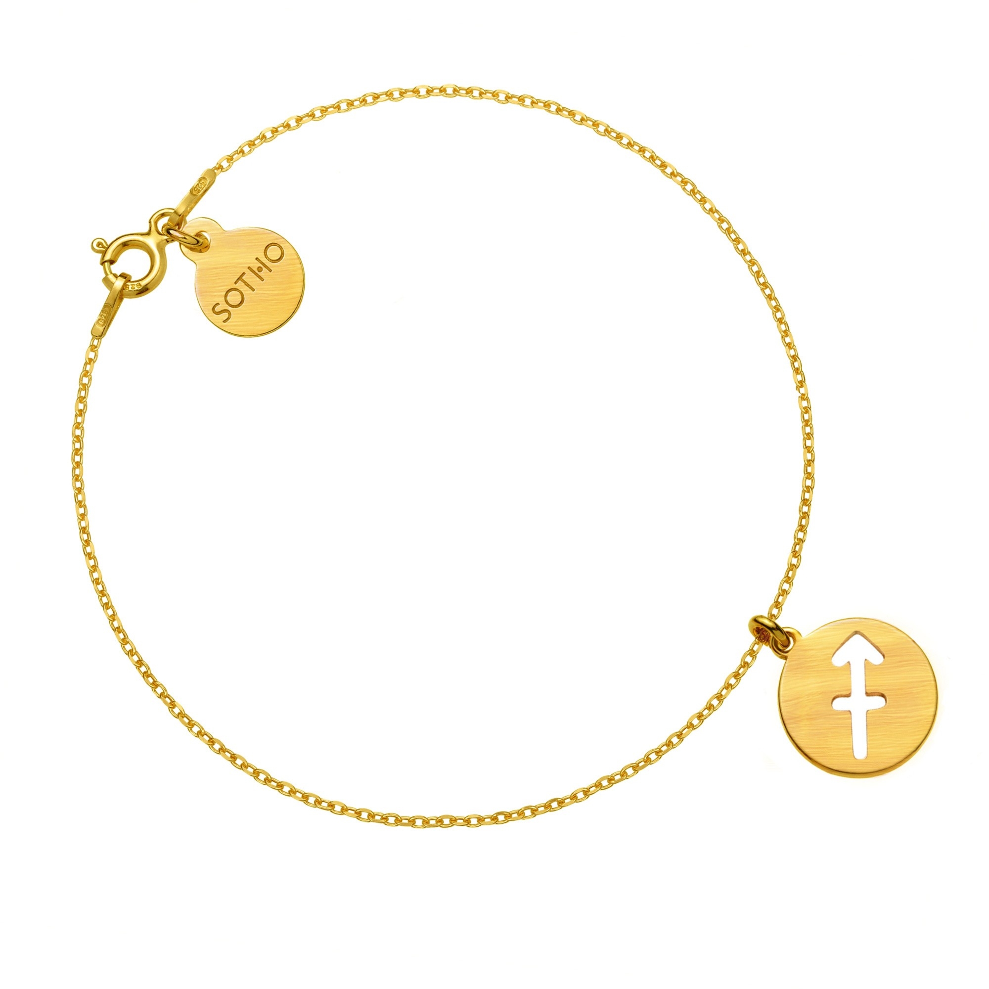 Złota matowa bransoletka z zodiakiem Strzelca