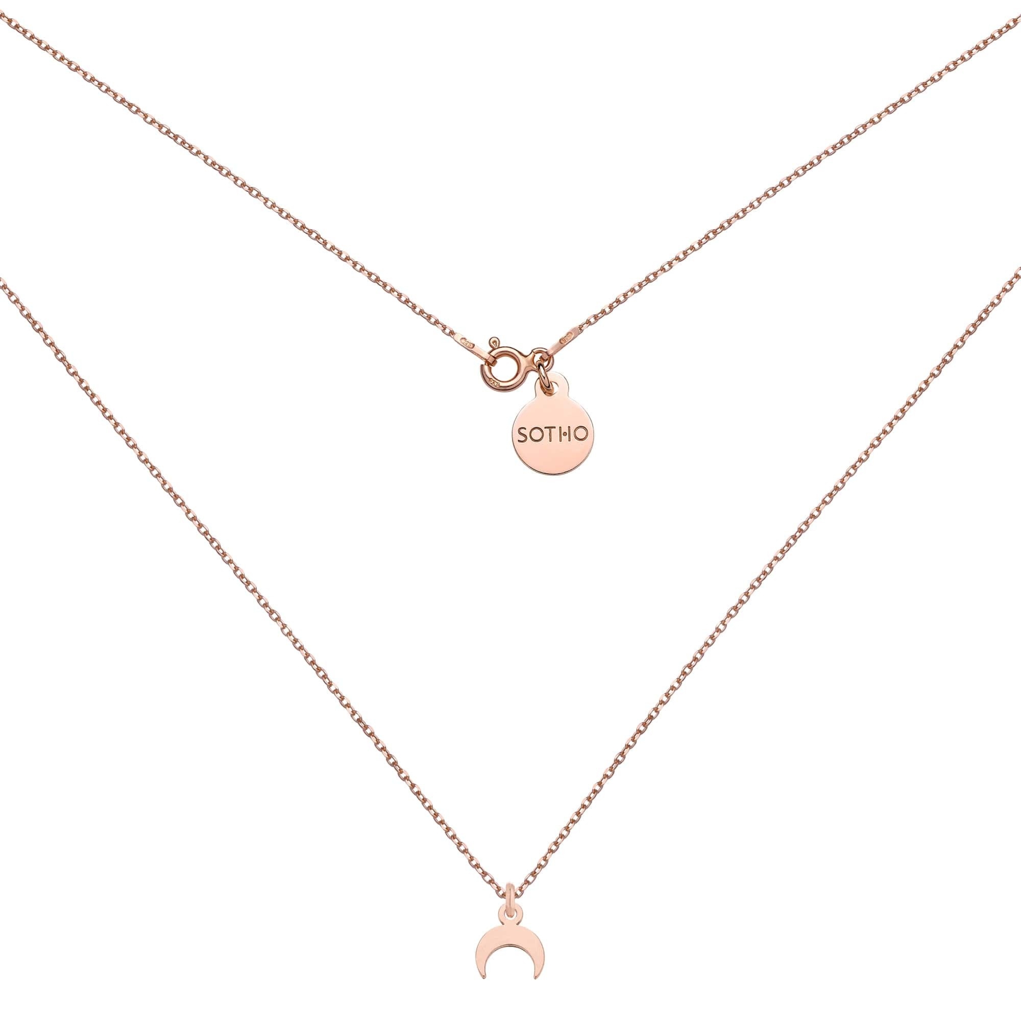 Naszyjnik z małym księżycem z różowego złota : Długość - 50 cm