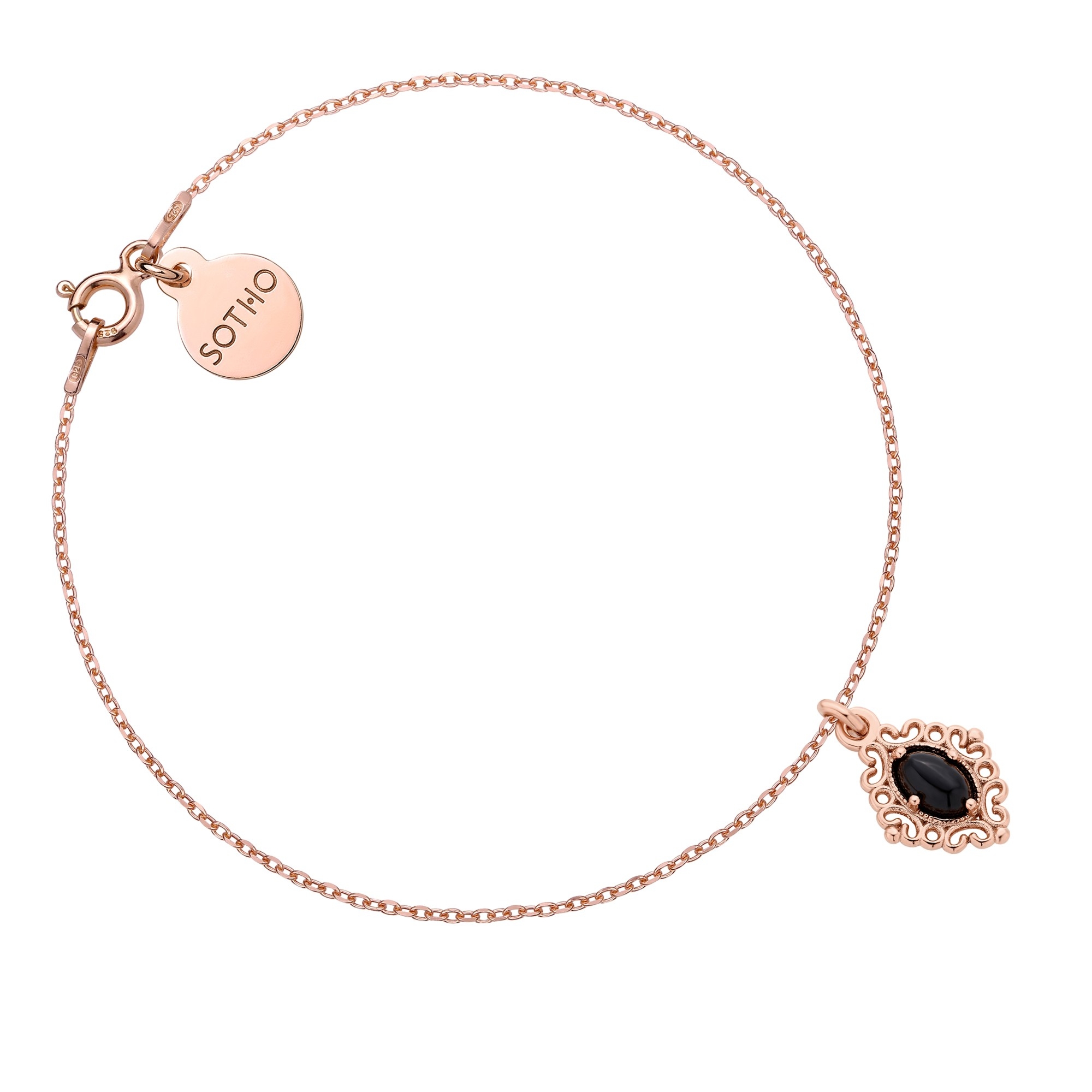 Bransoletka z różowego złota z onyksem