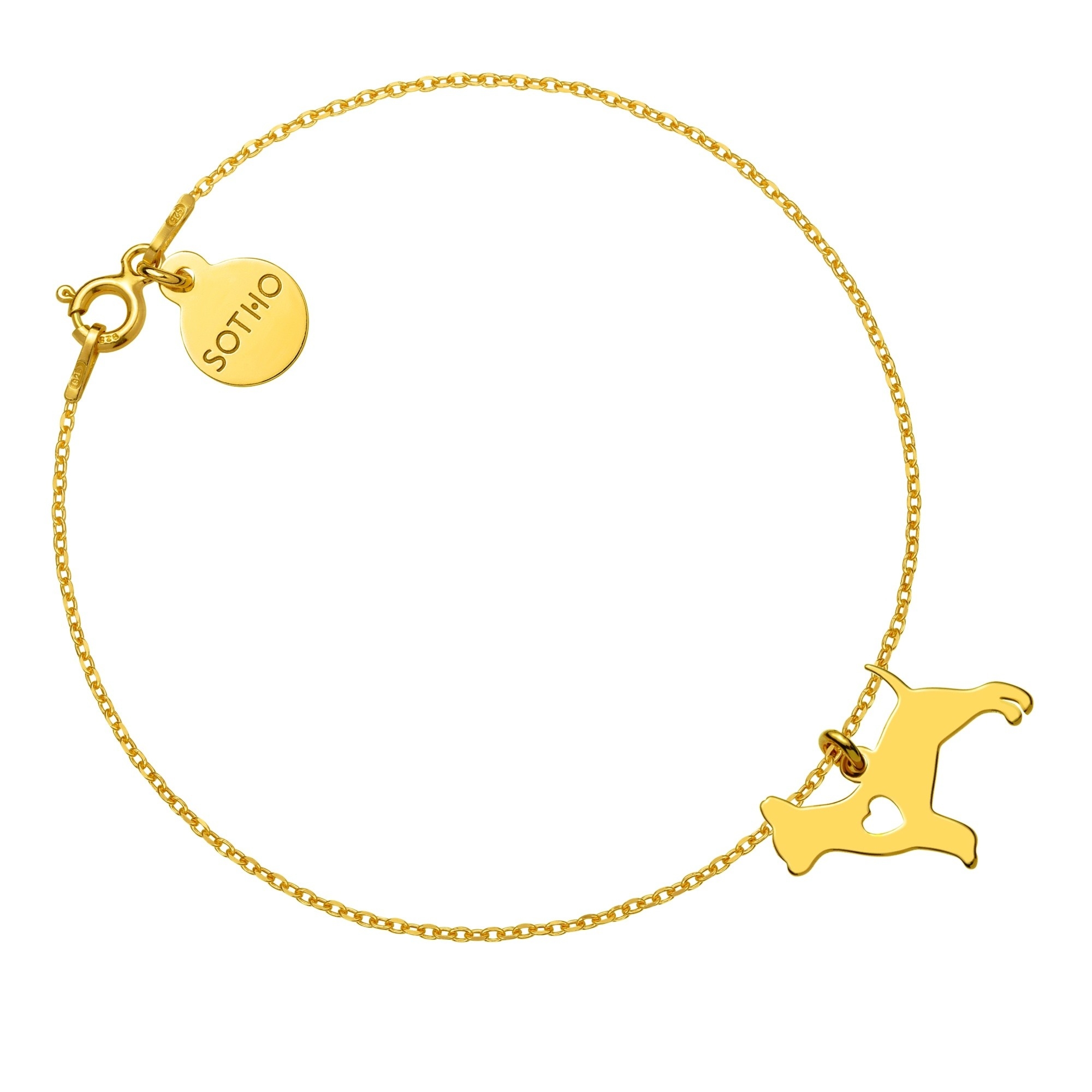 Złota bransoletka z psem rasy chihuahua