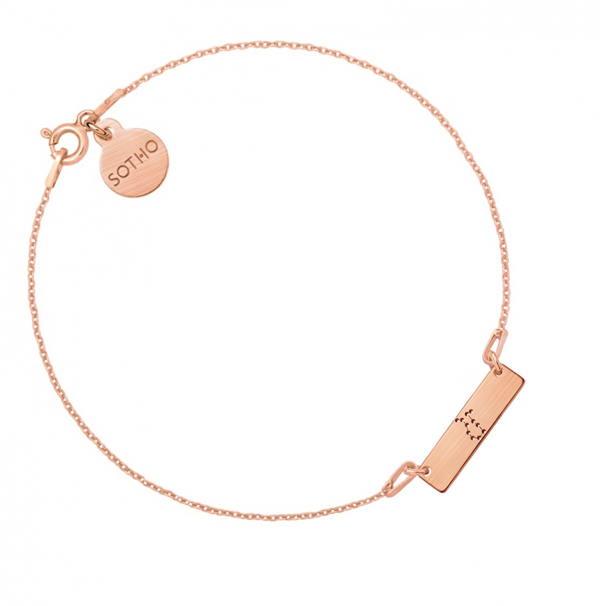 Bransoletka z matowego różowego złota z konstelacją Bliźniąt