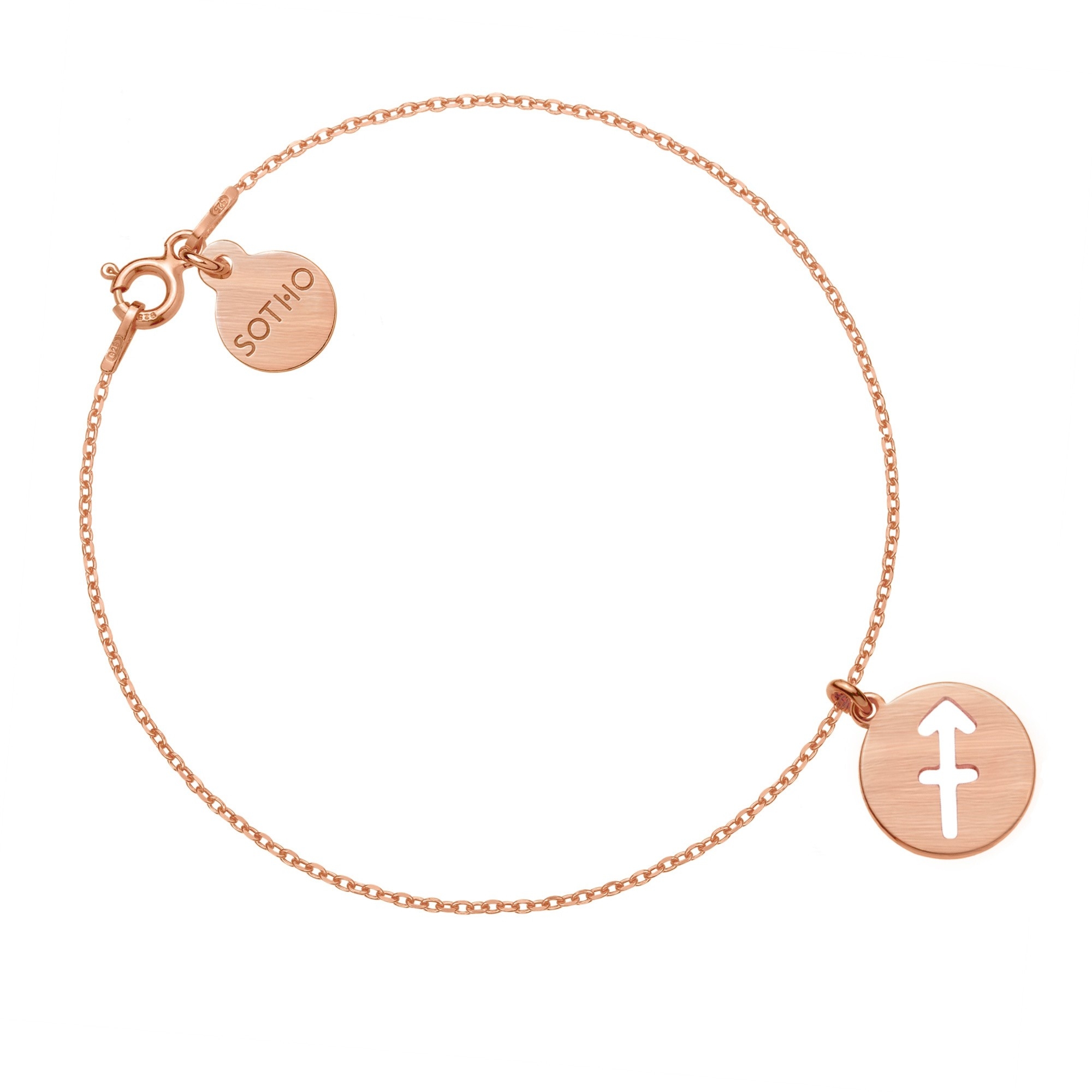 Matowa bransoletka z zodiakiem Strzelca z różowego złota