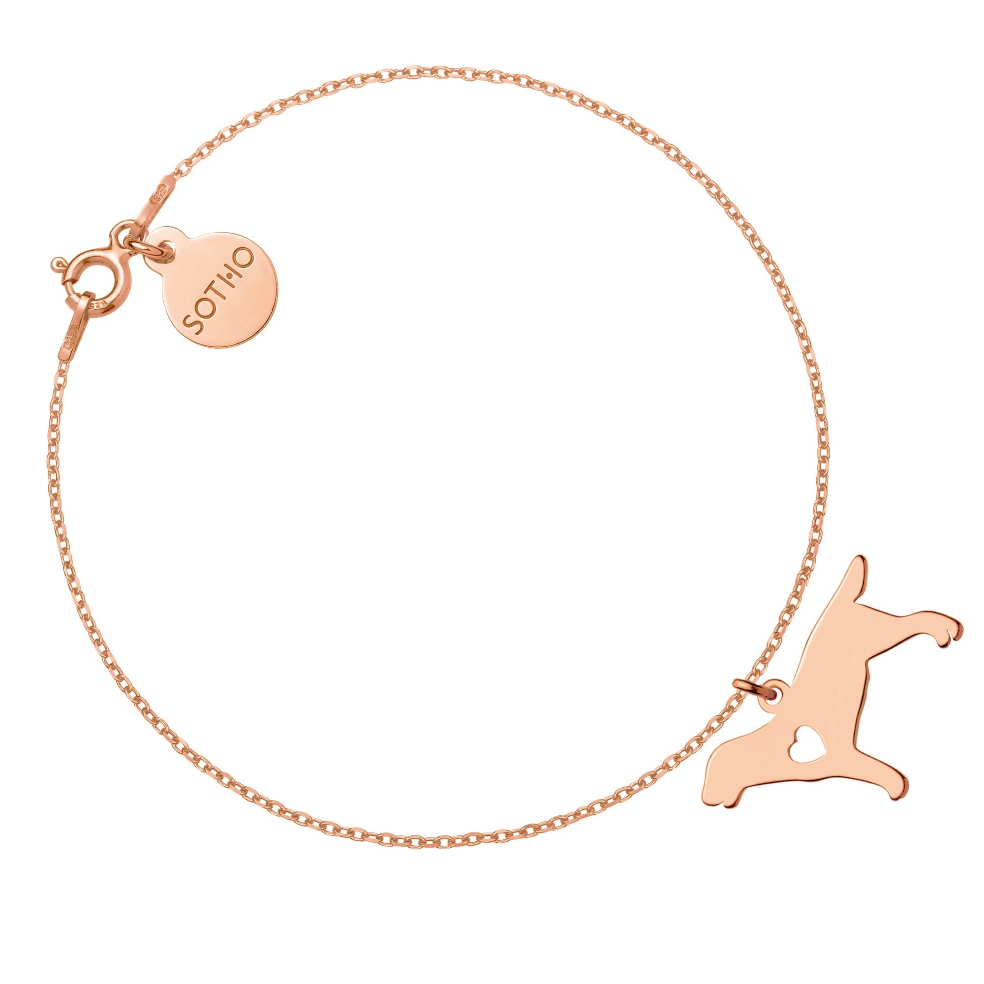 Bransoletka z różowego złota z psem rasy labrador retriever