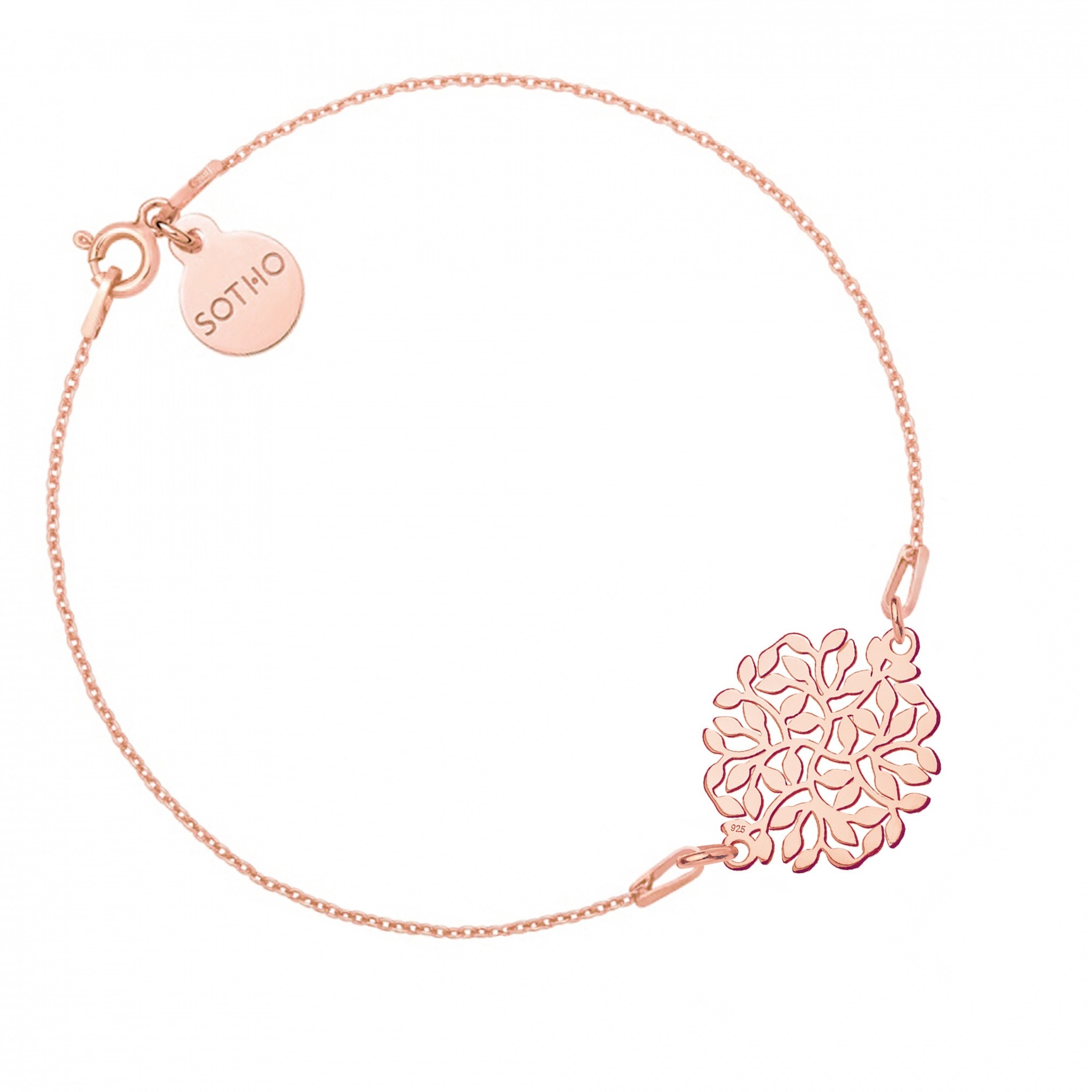 Bransoletka z rozetą z gałązek z różowego złota