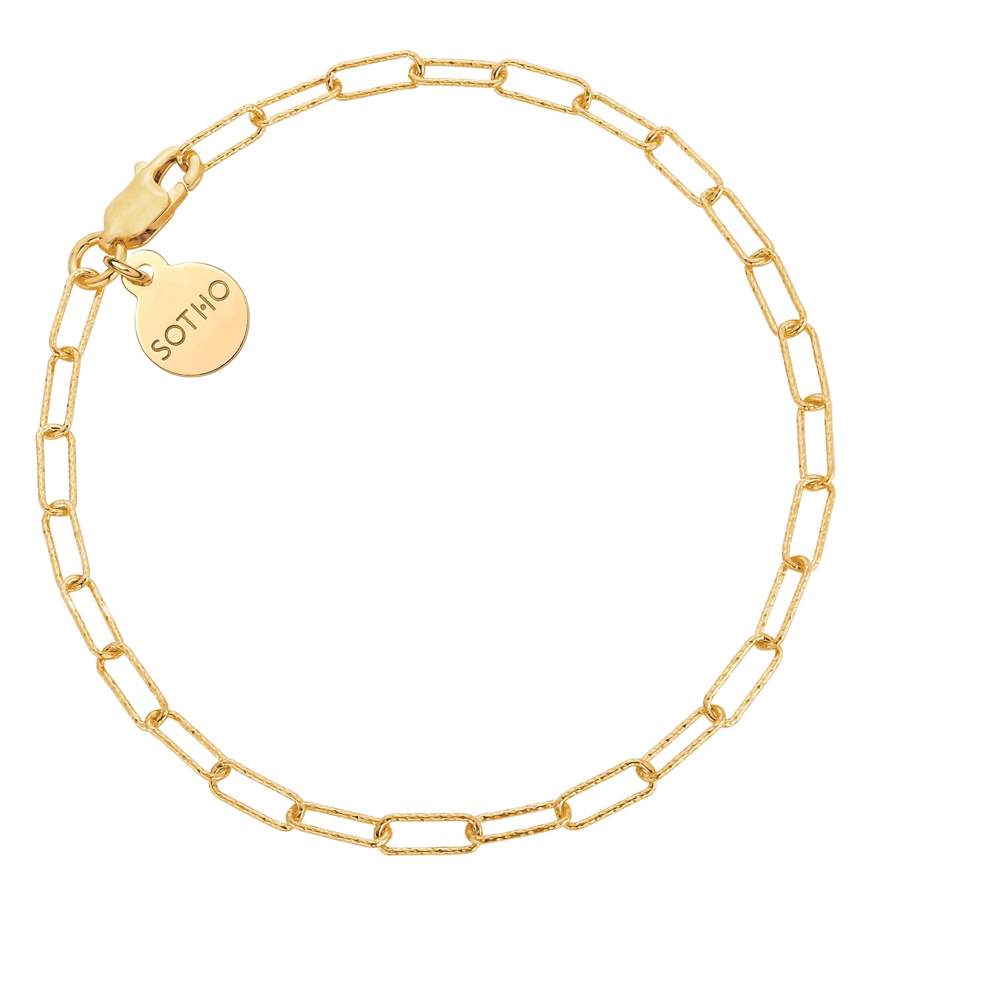 Złota delikatna owalna bransoletka : Długość - 20cm