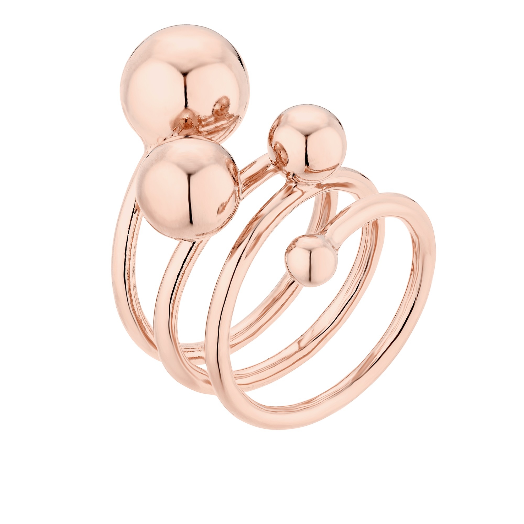 Masywny pierścionek z kulkami z różowego złota : pierścionki - 22