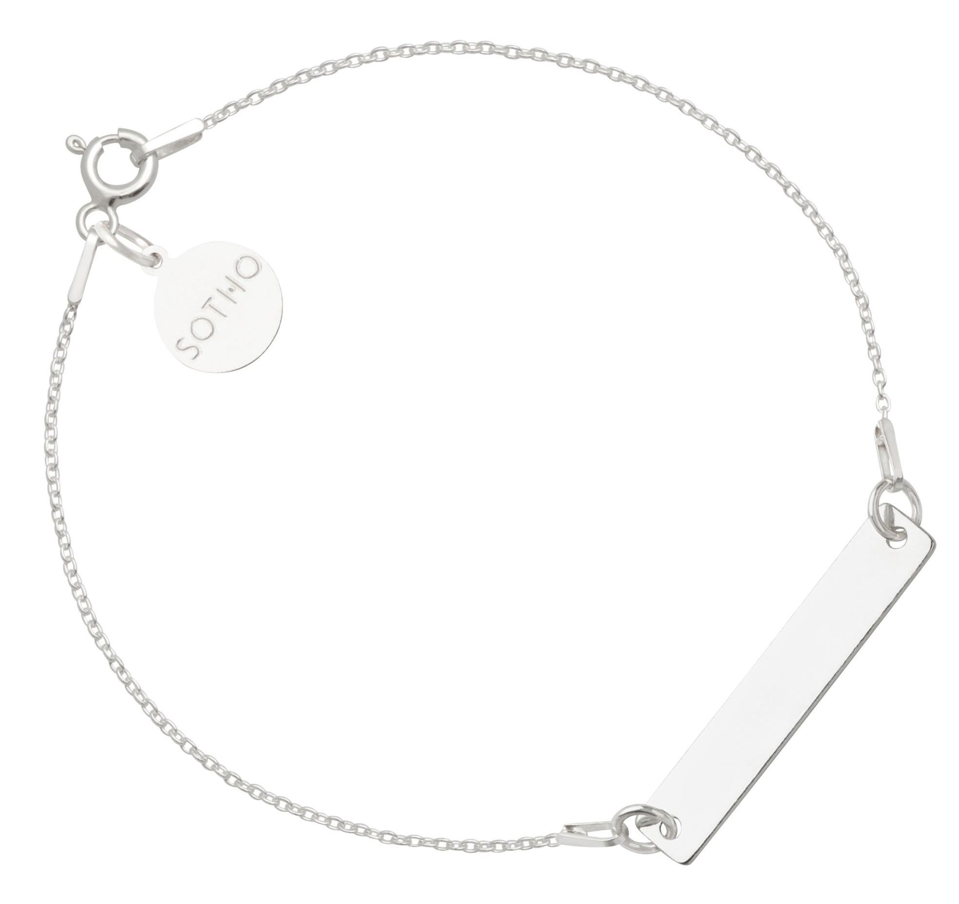 Srebrna bransoletka z prostokątną blaszką