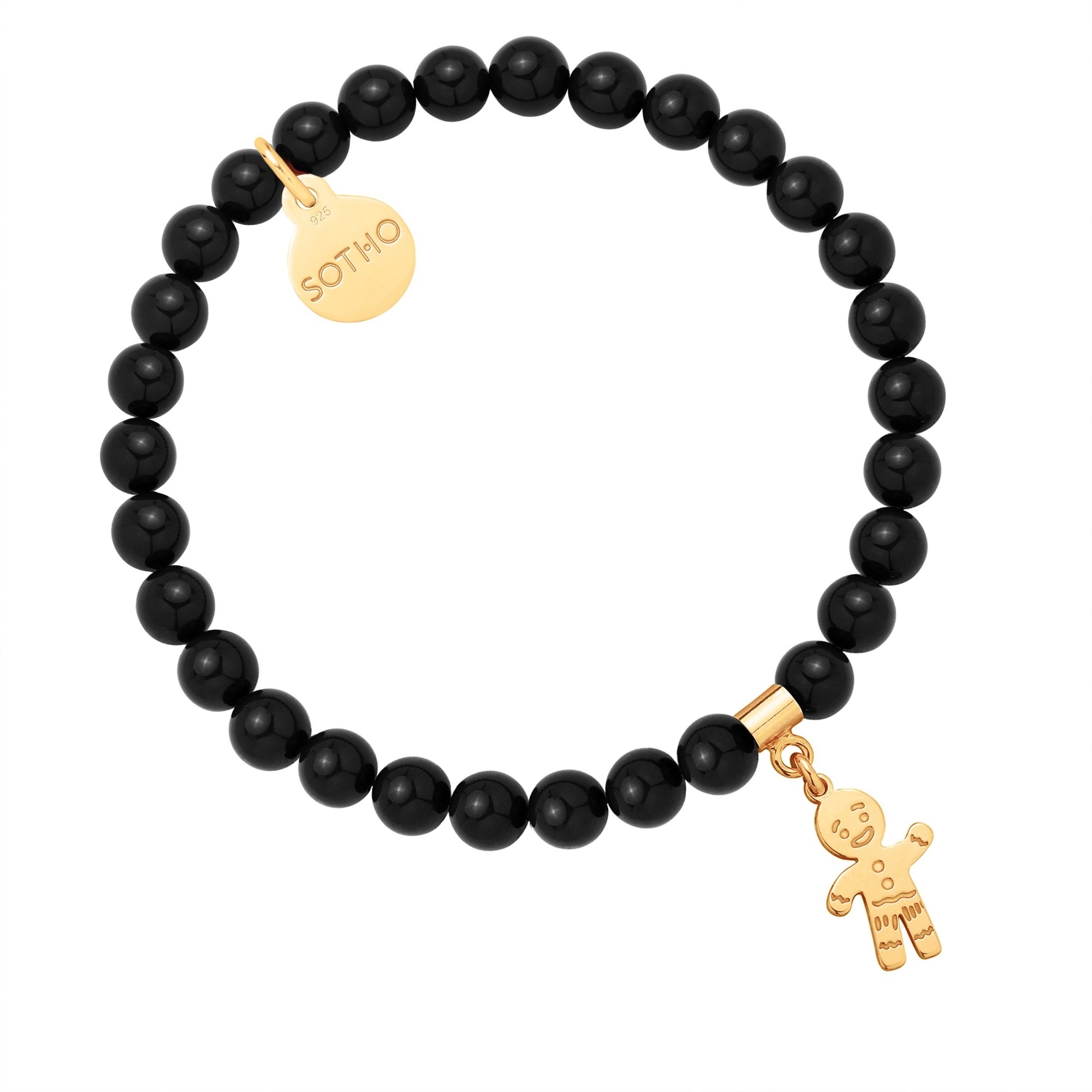 Czarna bransoletka z pereł SWAROVSKI® CRYSTAL ze złotym Ciastkiem