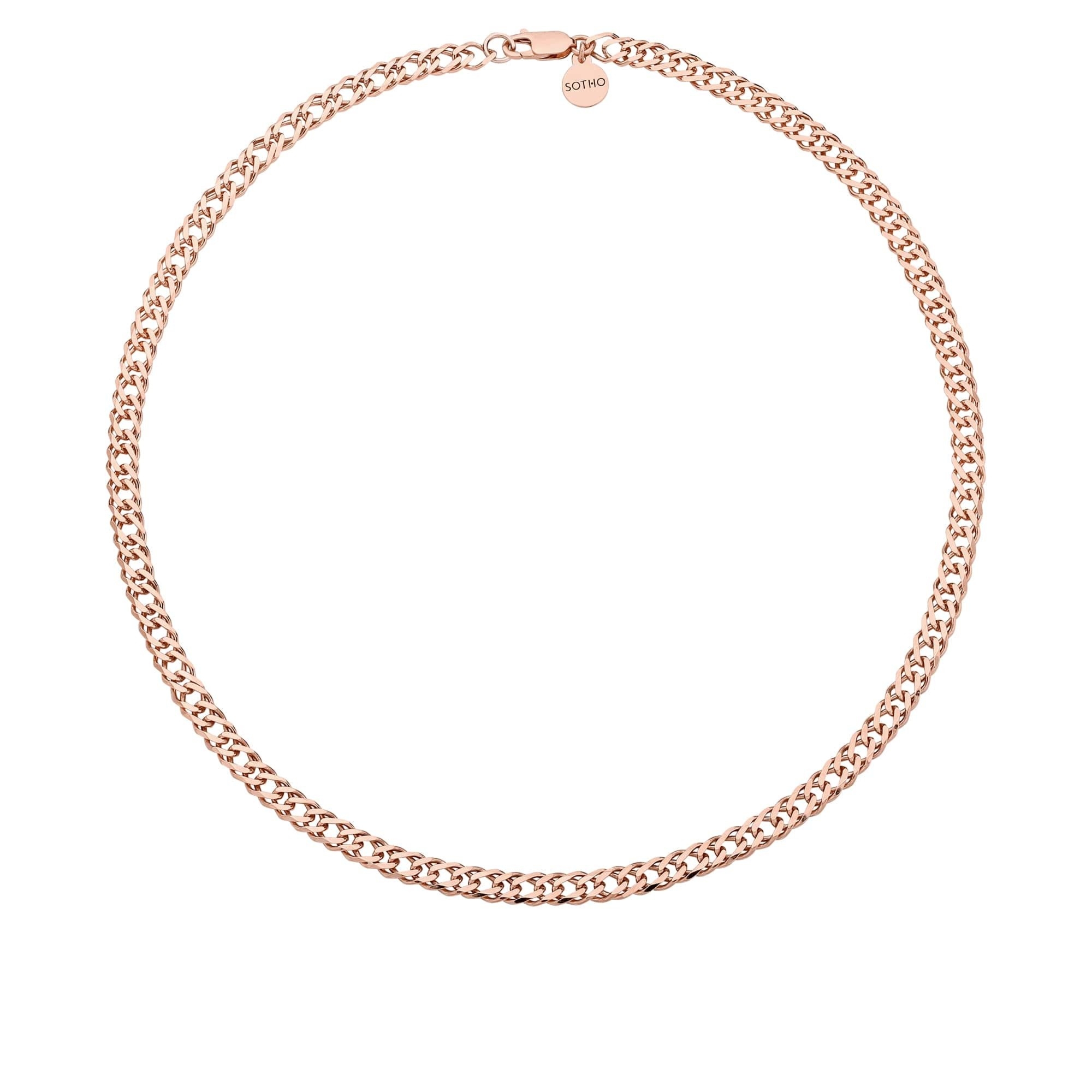 Masywny łańcuch z różowego złota : Długość - 40 cm