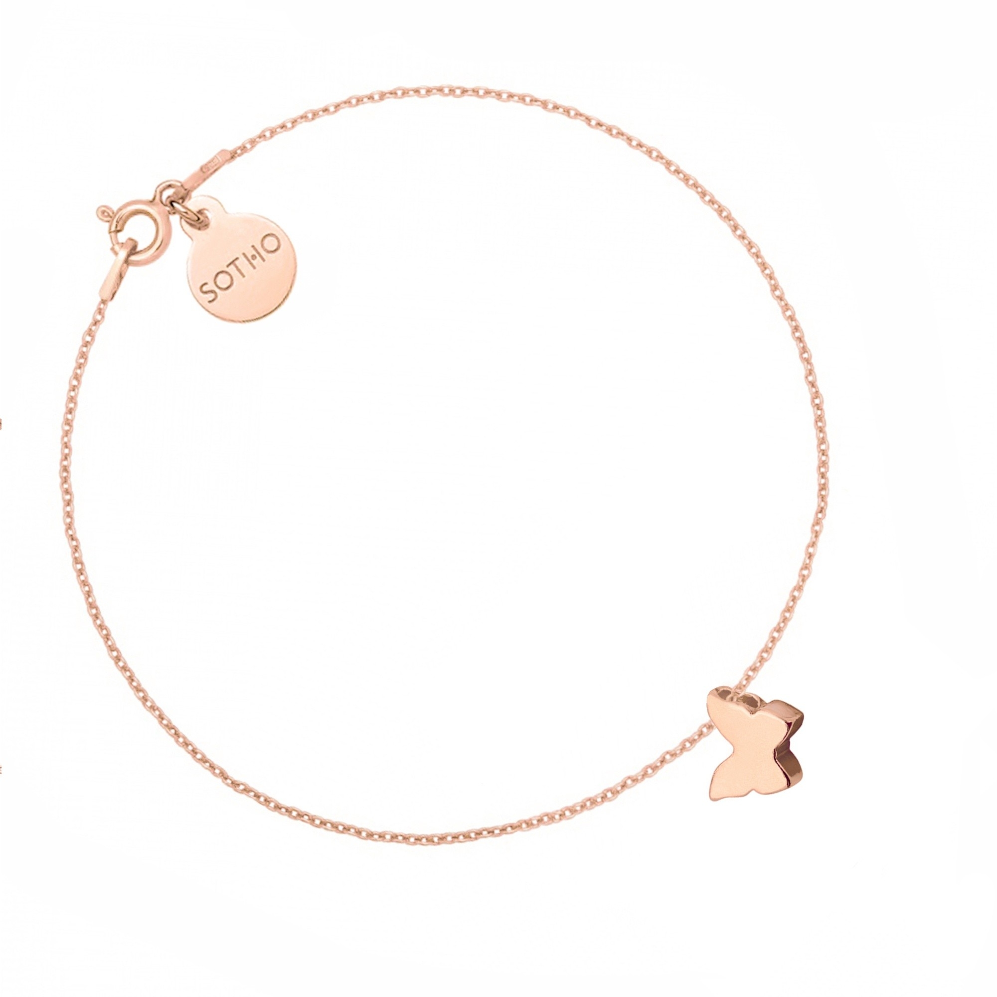 Bransoletka z motylkiem z różowego złota