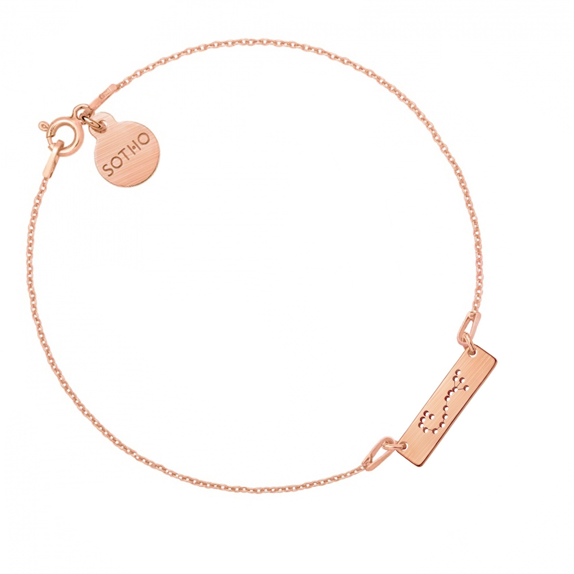 Bransoletka z matowego różowego złota z konstelacją Skorpiona