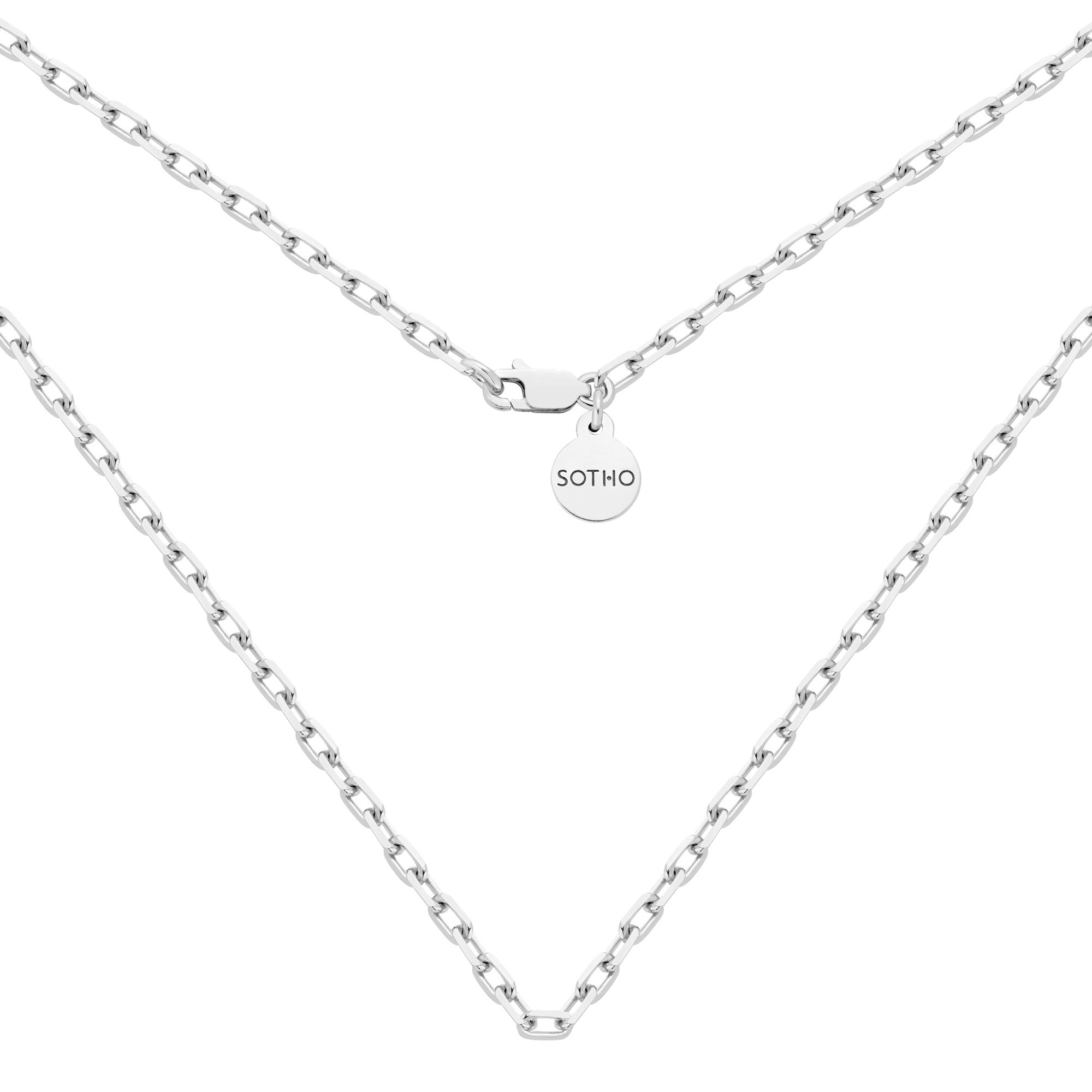 Srebrny masywny łańcuch : Długość - 50 cm