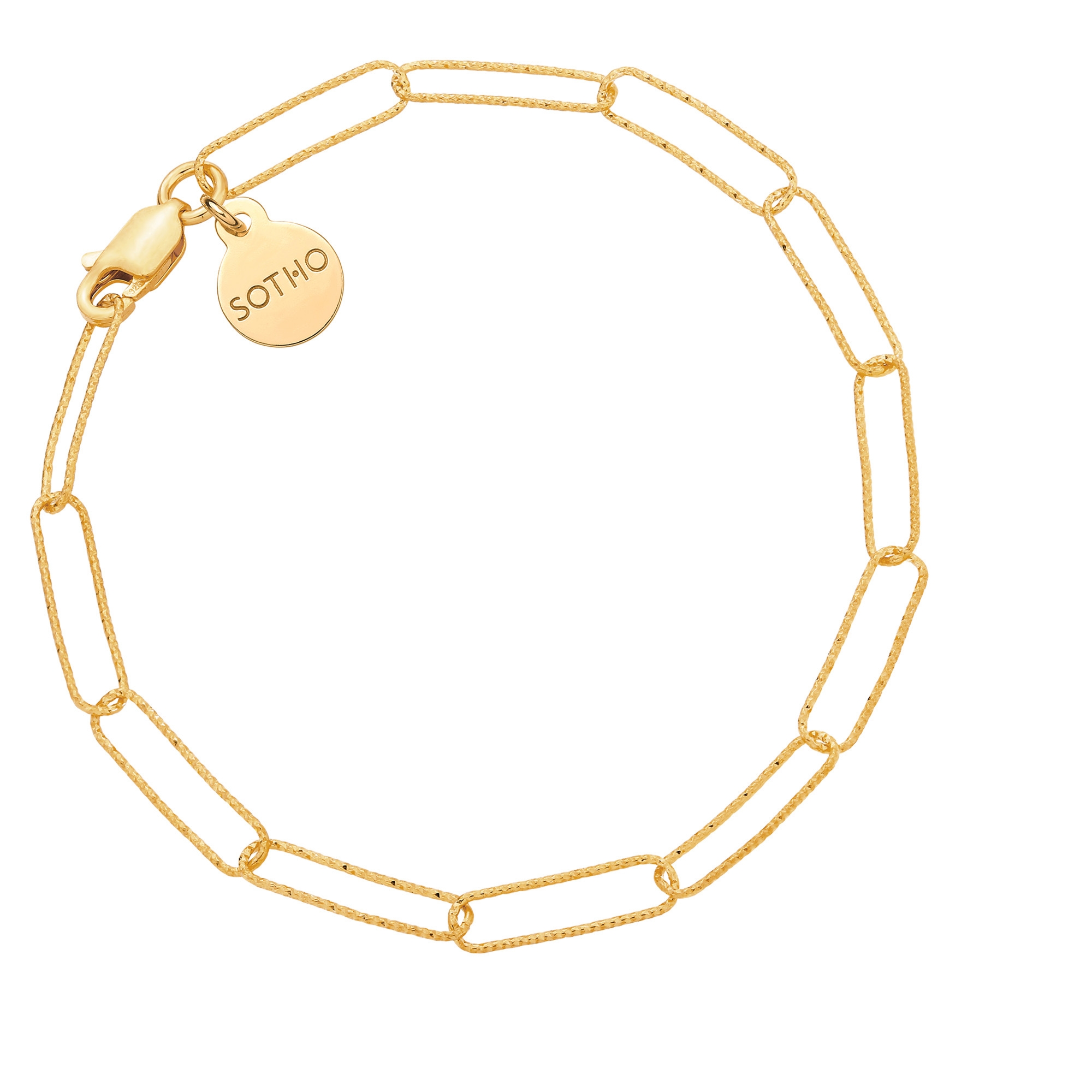 Złota owalna bransoletka : Długość - 19cm