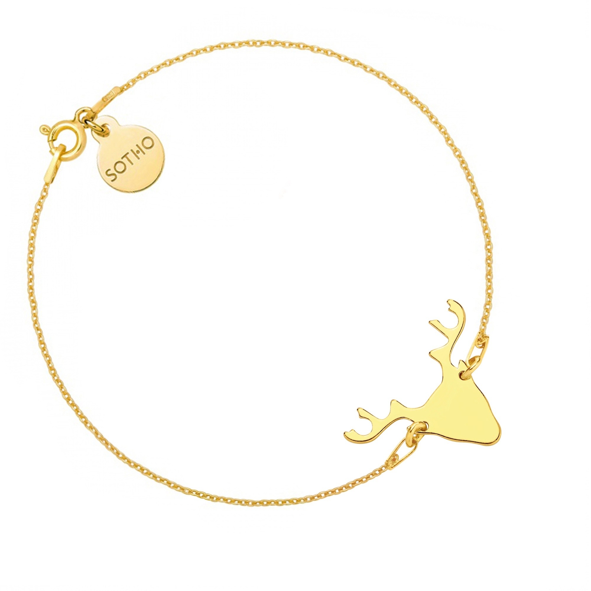 Złota bransoletka z jeleniem