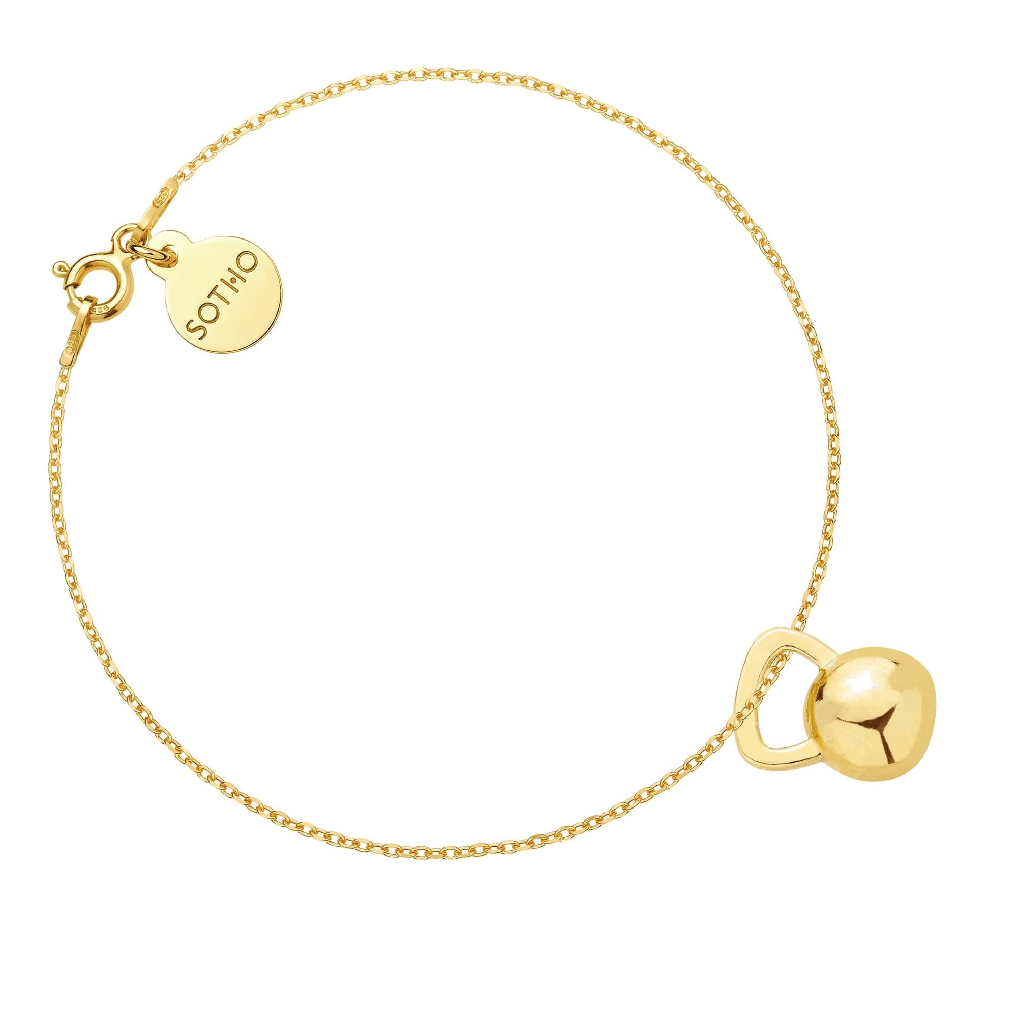 Złota bransoletka z kettlebell