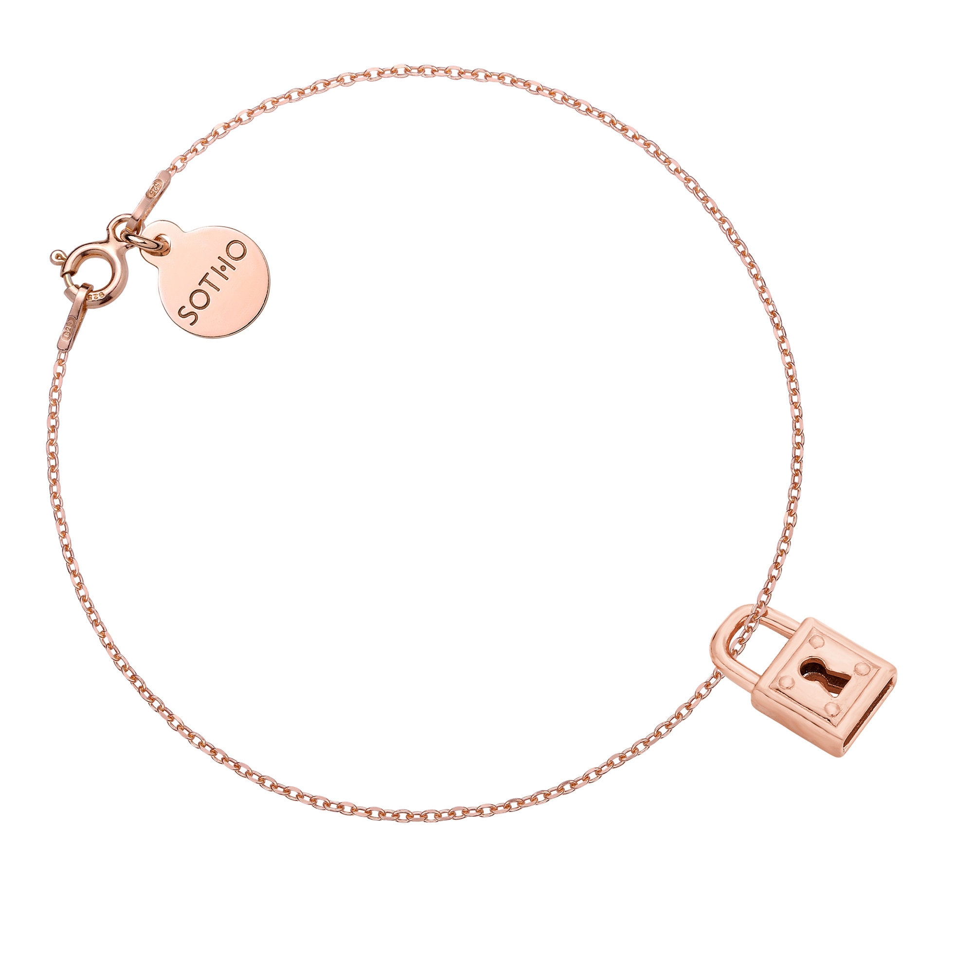 Bransoletka z kłódką z różowego złota