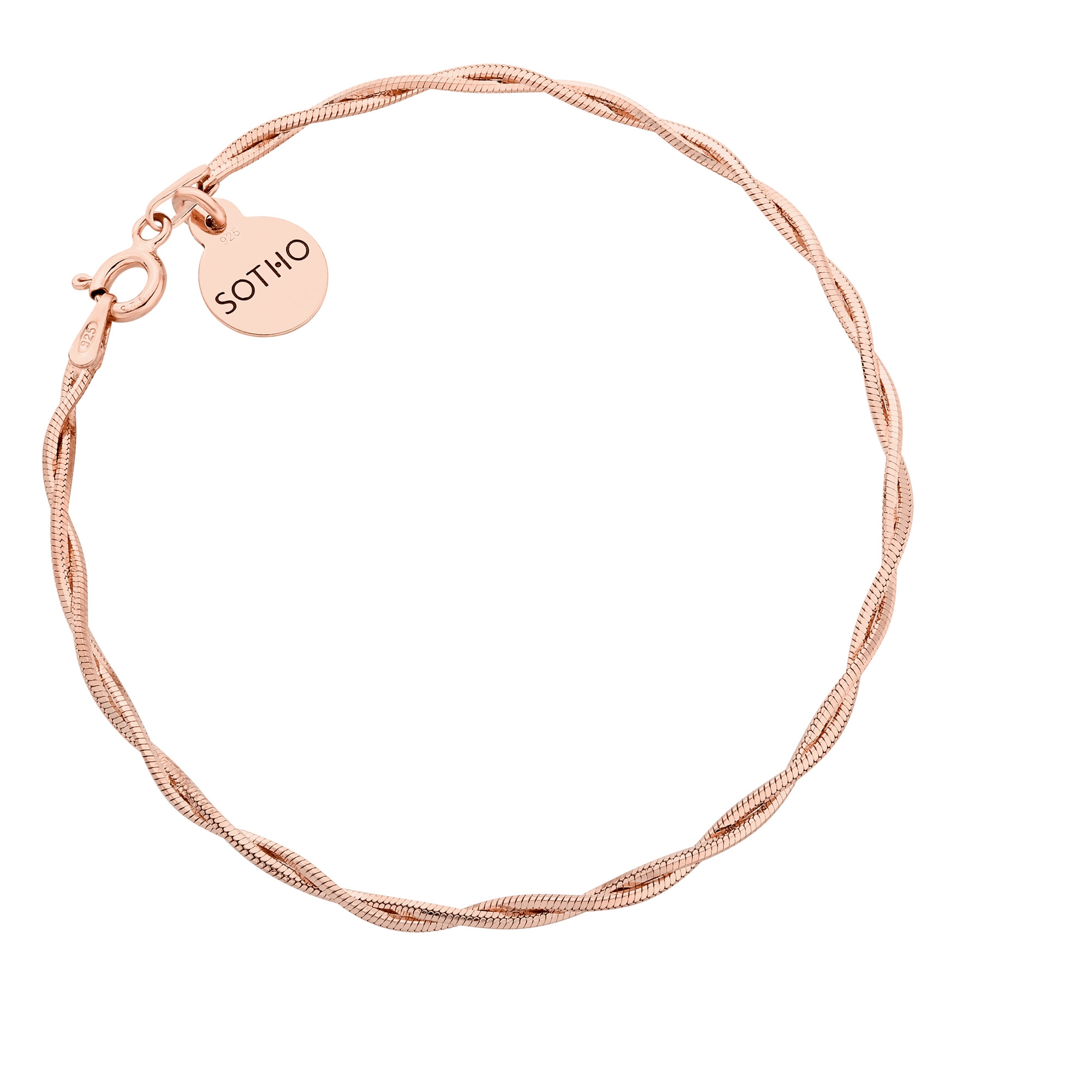 Pleciona bransoletka z różowego złota