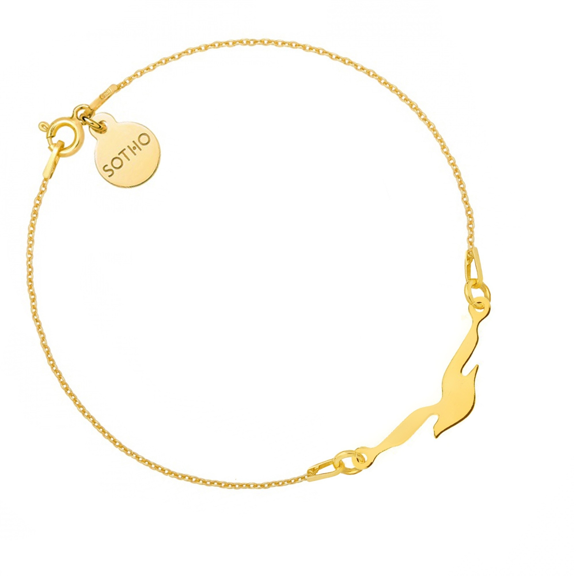Złota bransoletka z mewą