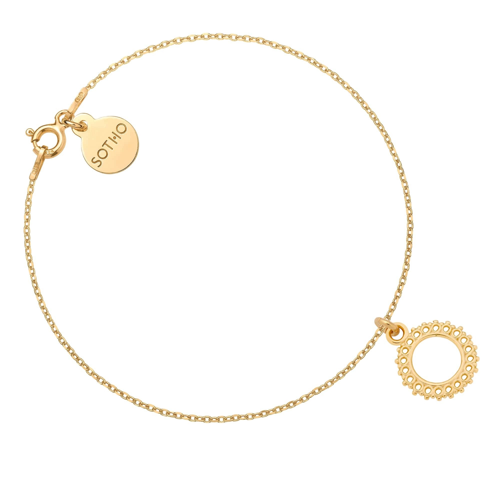 Złota bransoletka z rozetką