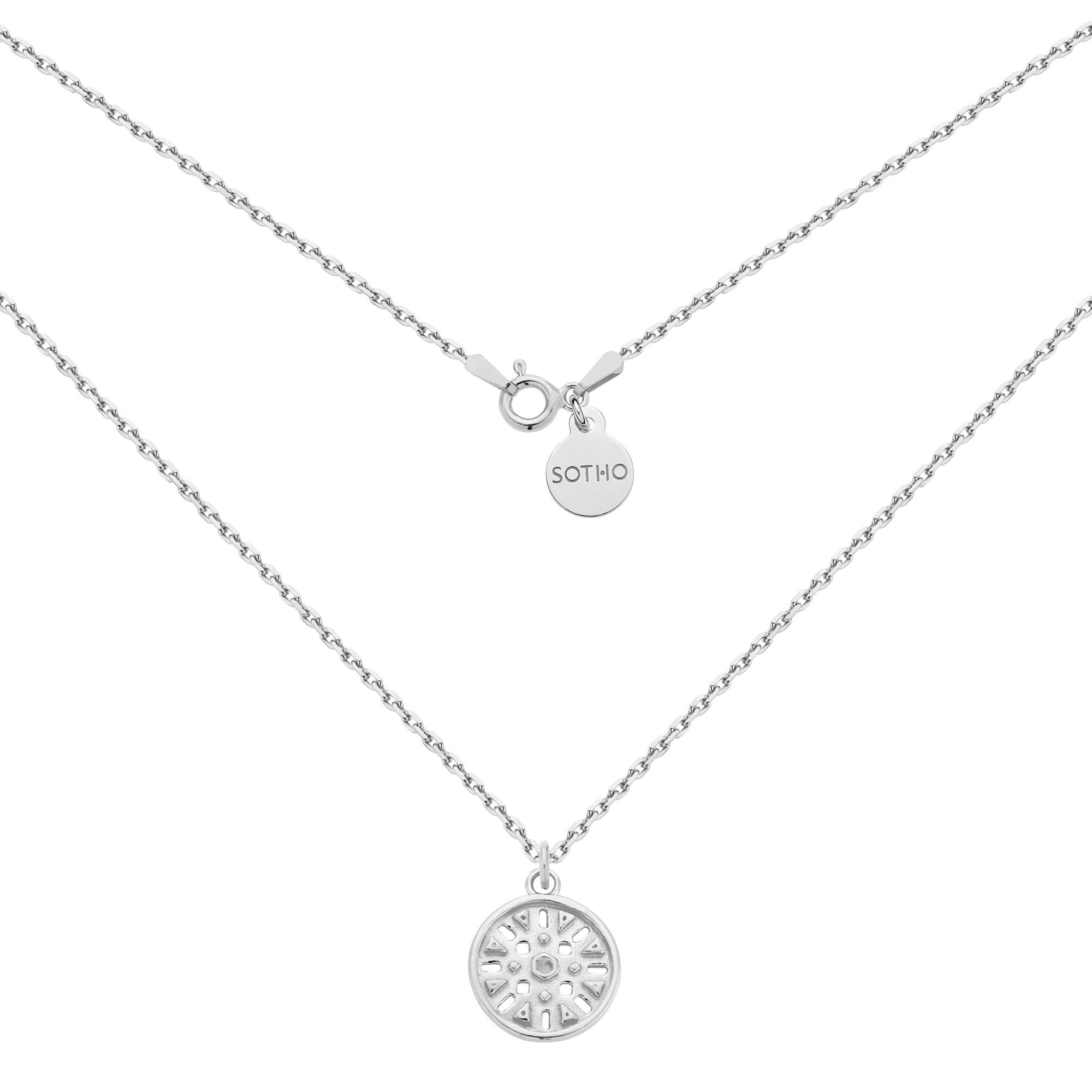 Srebrny naszyjnik z medalionem : Długość - 50 cm