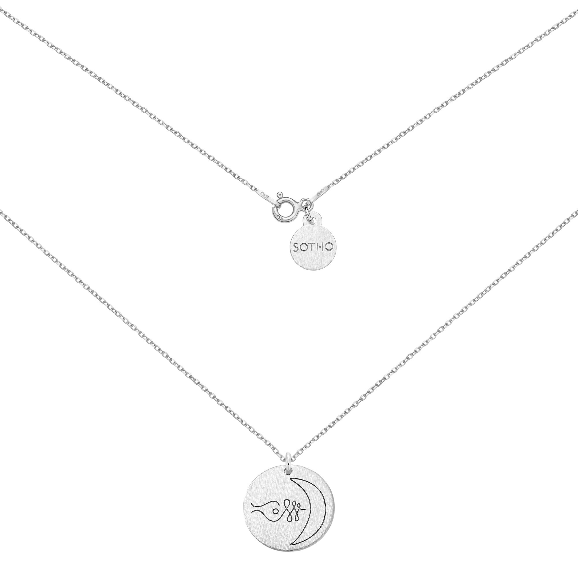 Srebrny medalion z symbolem serca : Długość - 50 cm