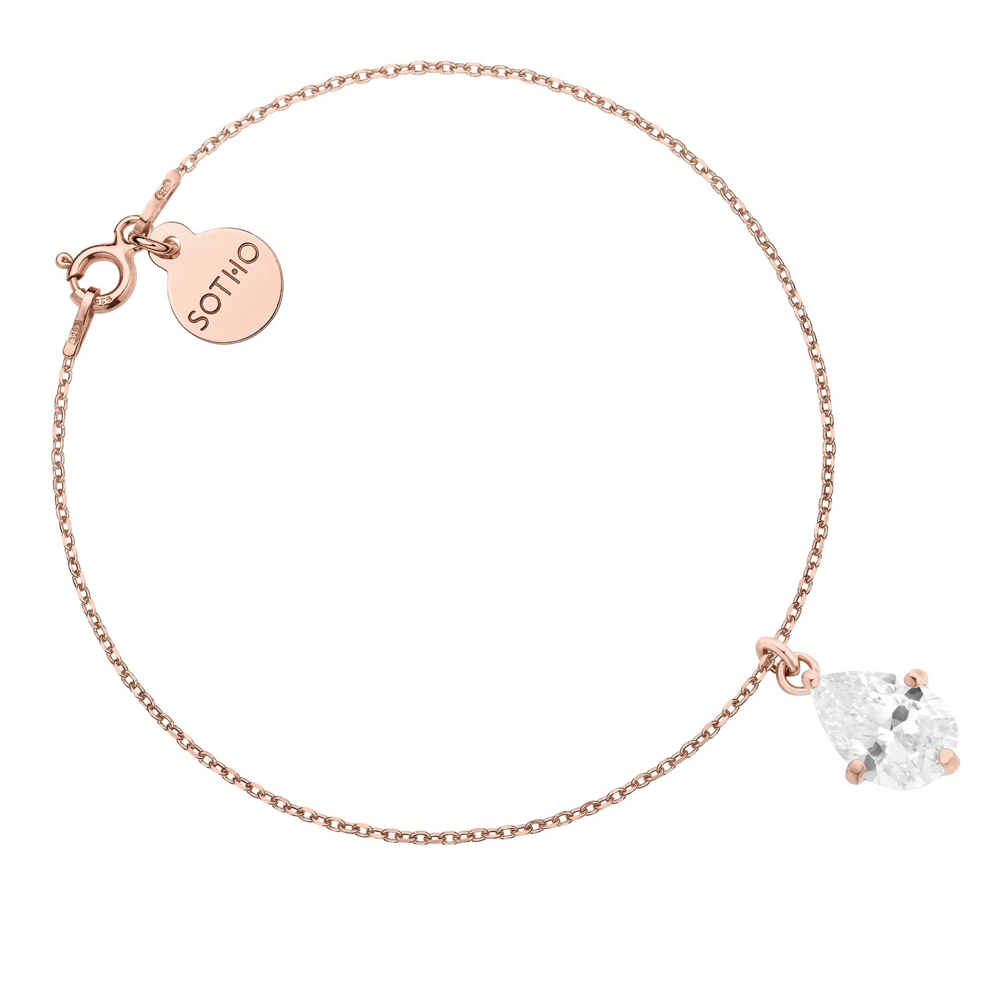 Bransoletka z różowego złota z cyrkonią