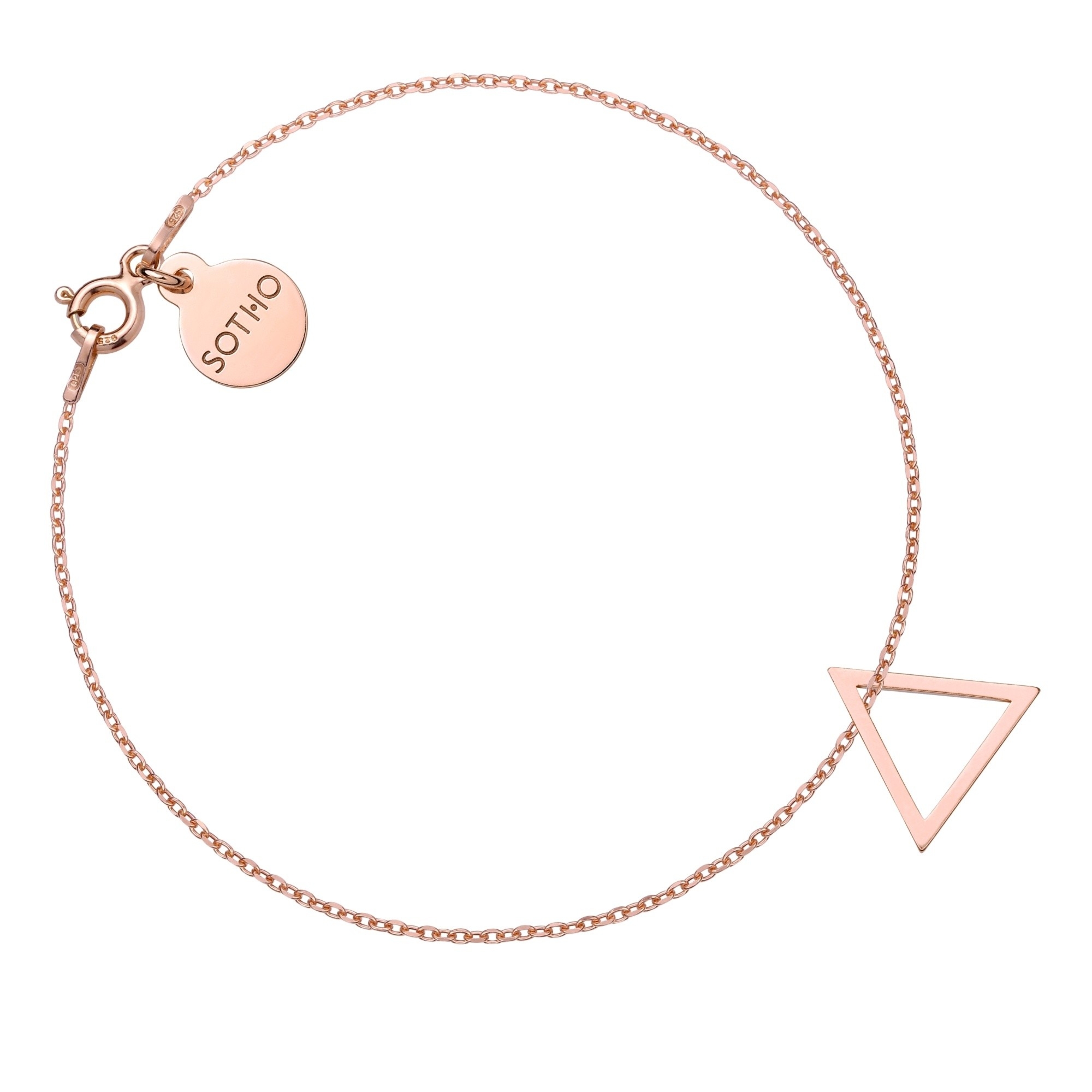 Bransoletka z różowego złota z trójkatem