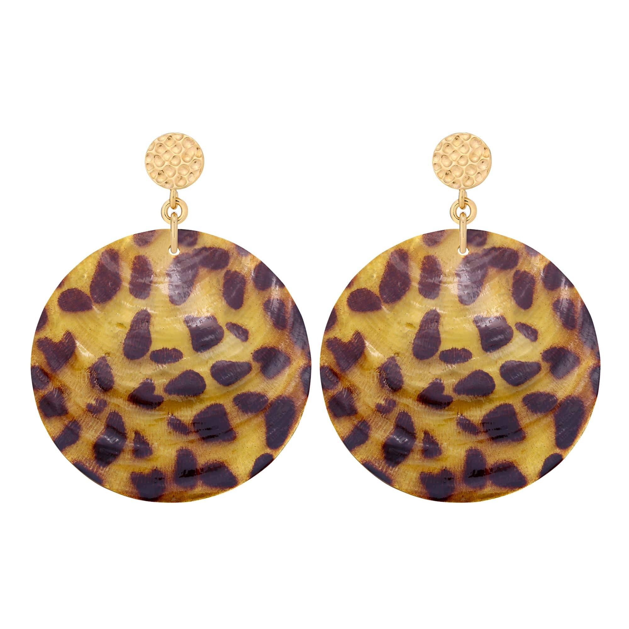 Duże kolczyki z panterkowej masy perłowej